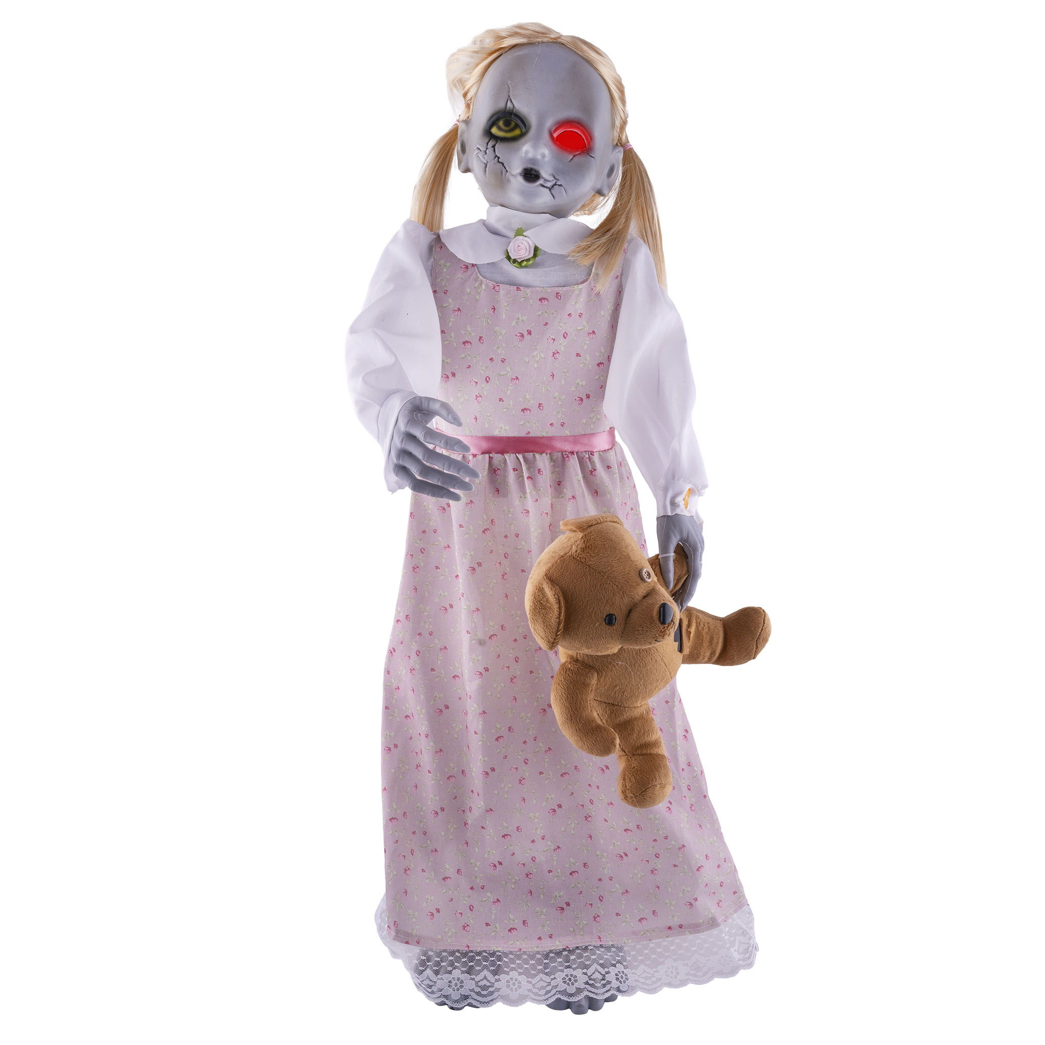 Mädchen mit Teddybär  Größe: 35 x 40 x 95 cm, Bewegung, Licht, Sound