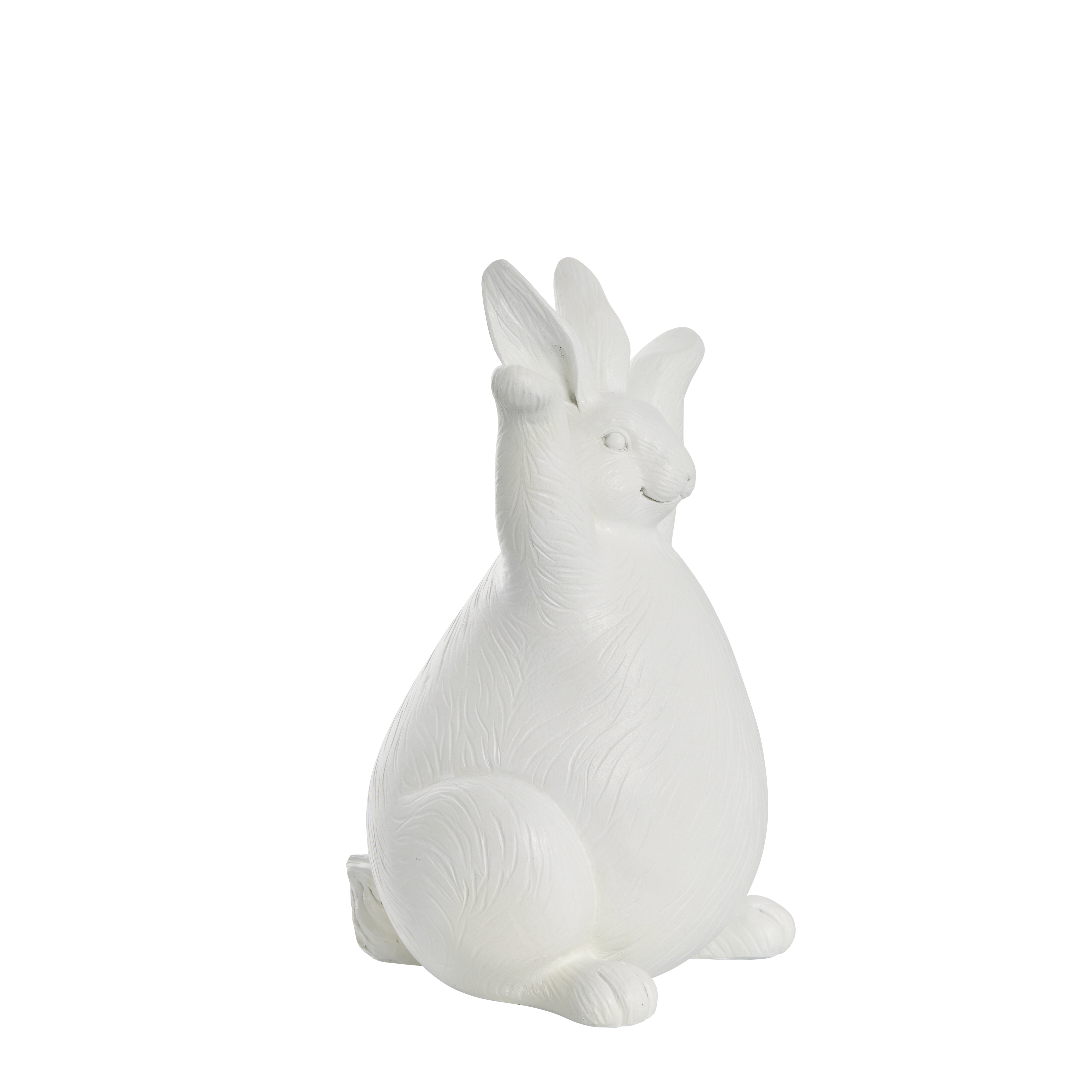 Lene Bjerre Semina Ostern Hase dick Arme oben Polyresin weiß 17,5x17x27,3 cm Seite