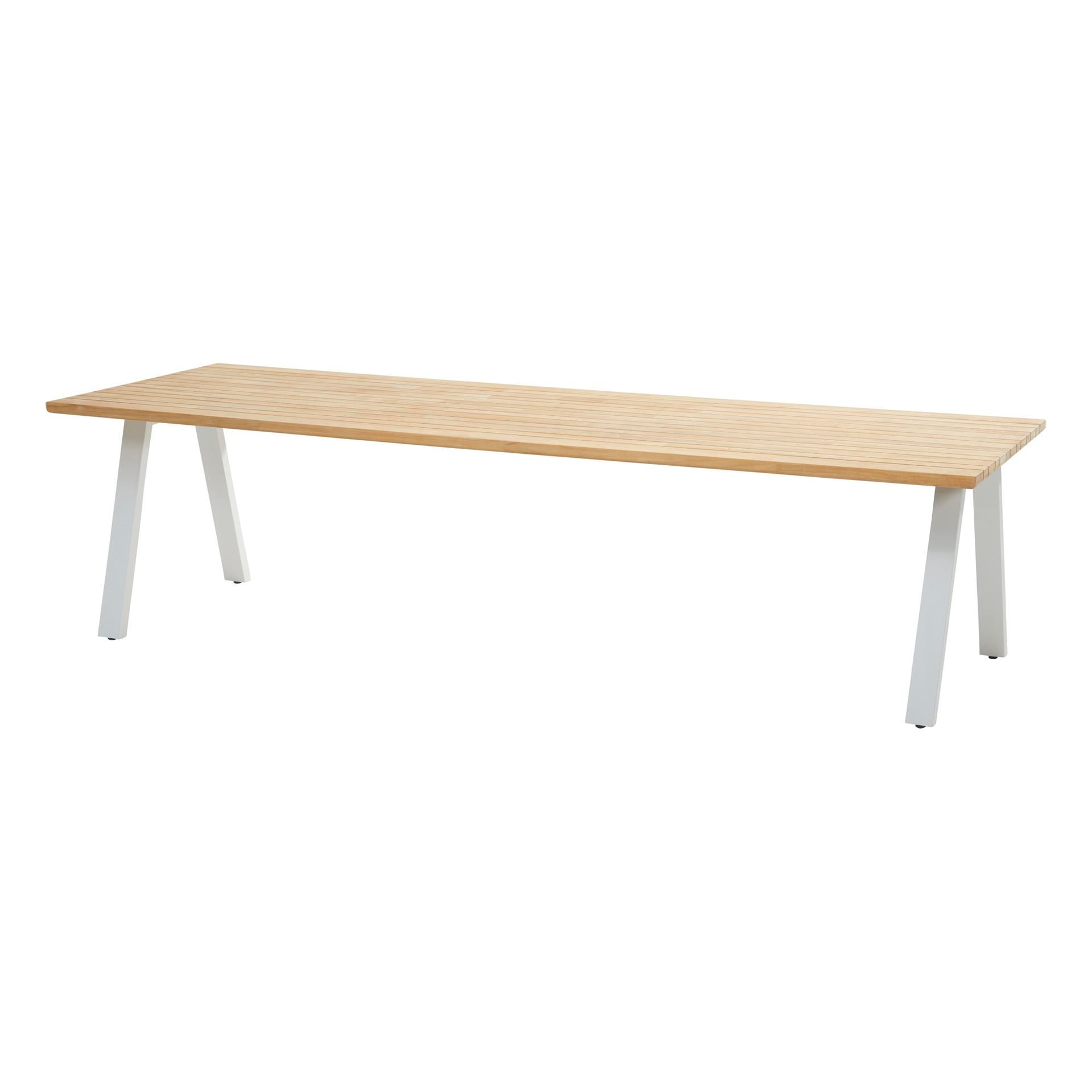 4Seasons Ambassador Tisch Teak frost grey Stahl RVS 300x100 Platte