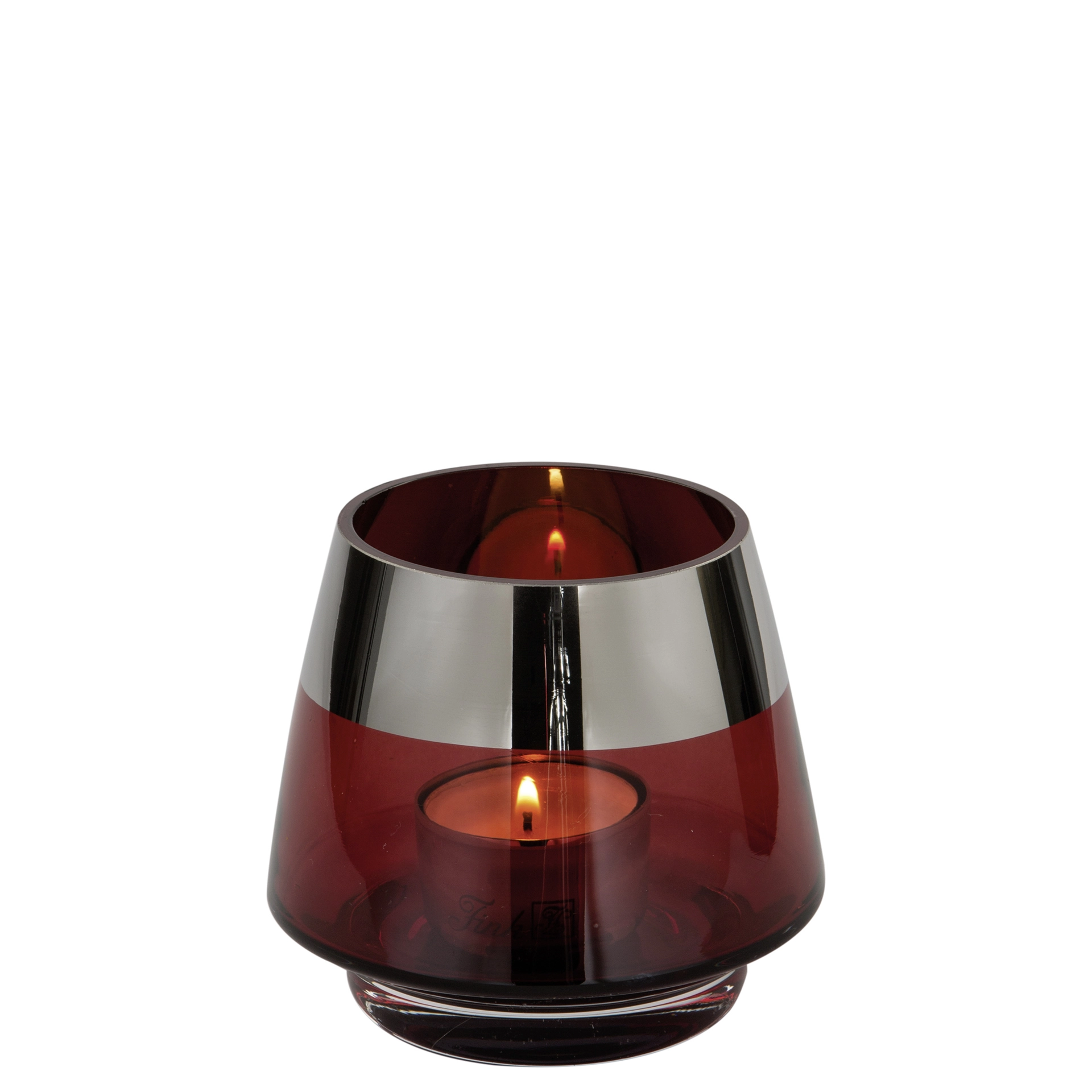 JONA Teelichthalter Glas Rot 11 x 11 x 9 cm 