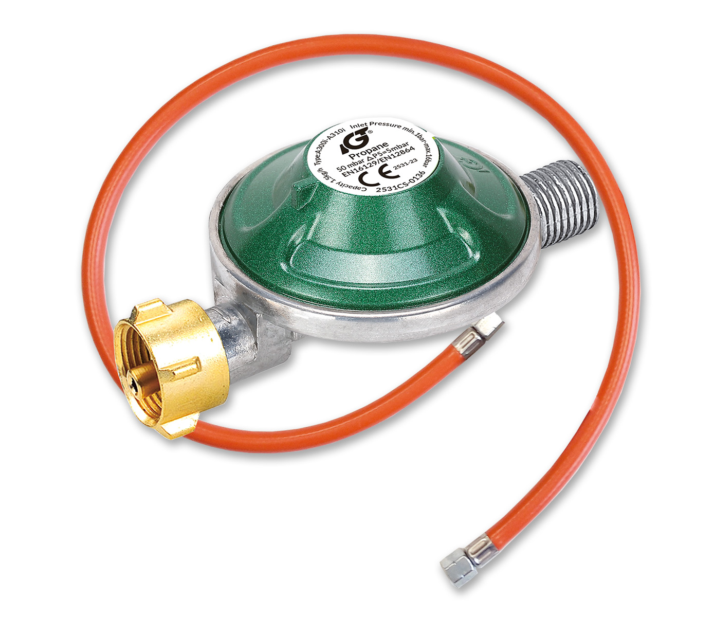 805252PW3_Umrüstset passend für Weber Q100, 120 mit 50 mbar Regler und 100cm PVC Gasschlauch