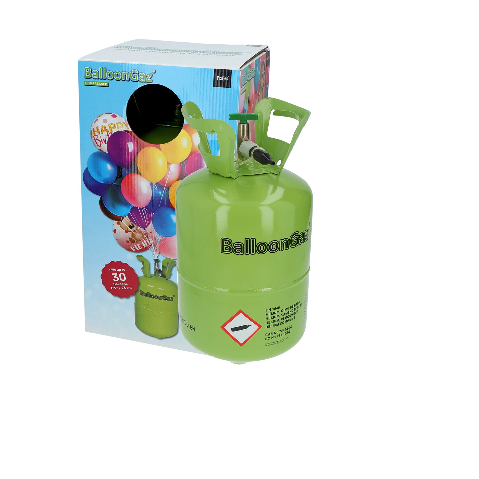 Ballongas Helium Einweg Flasche 30 Heliumflasche ohne Luftballons 