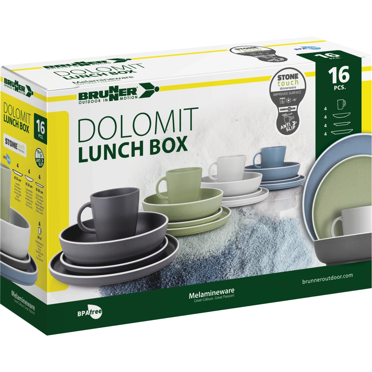 Brunner - Geschirrset "Lunch Box Dolomit"  16-teilig