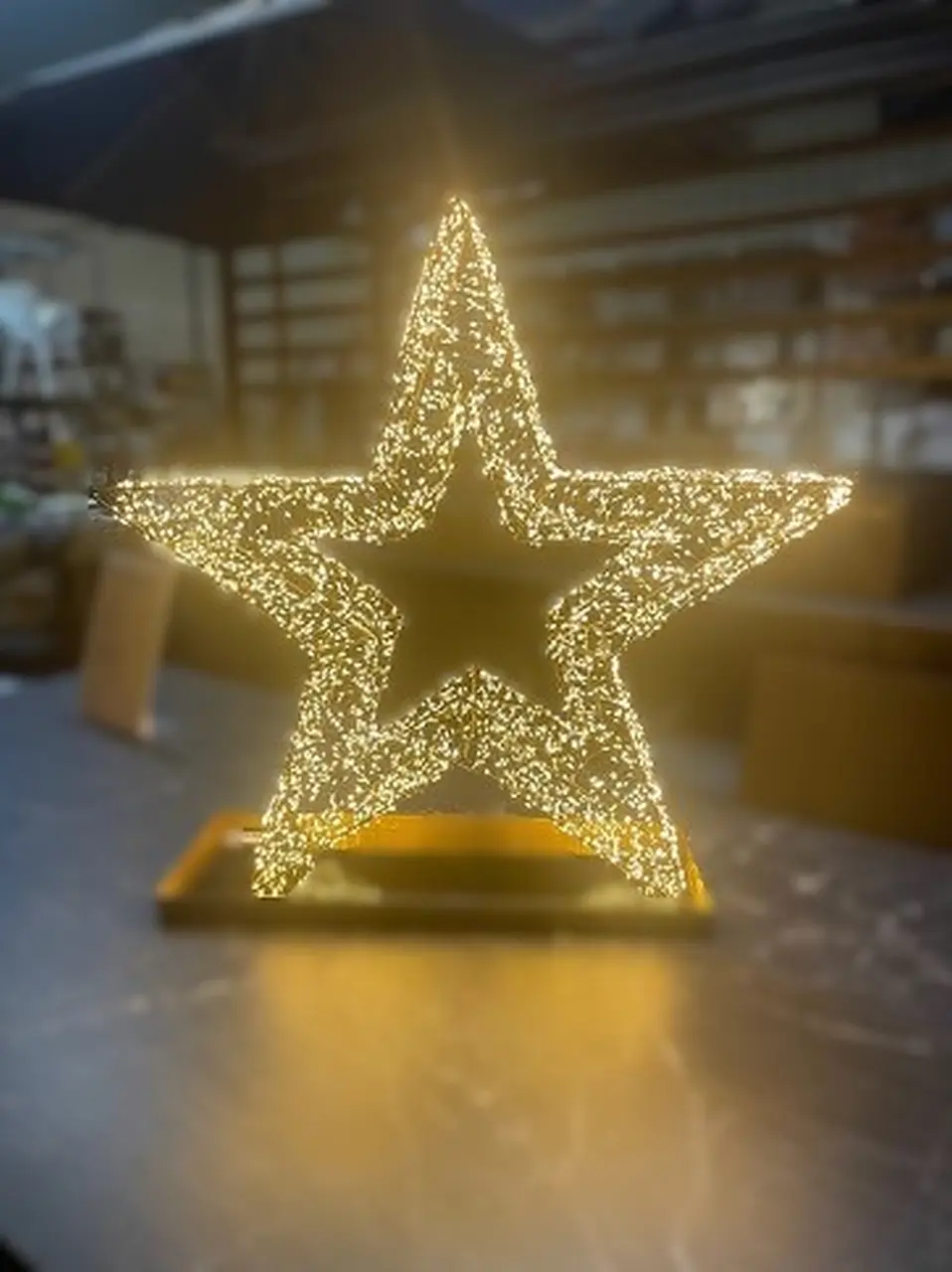 Kaemingk Weihnachtsstern beleuchtet Schwarzer Rahmen 960 LED Ø 38 cm