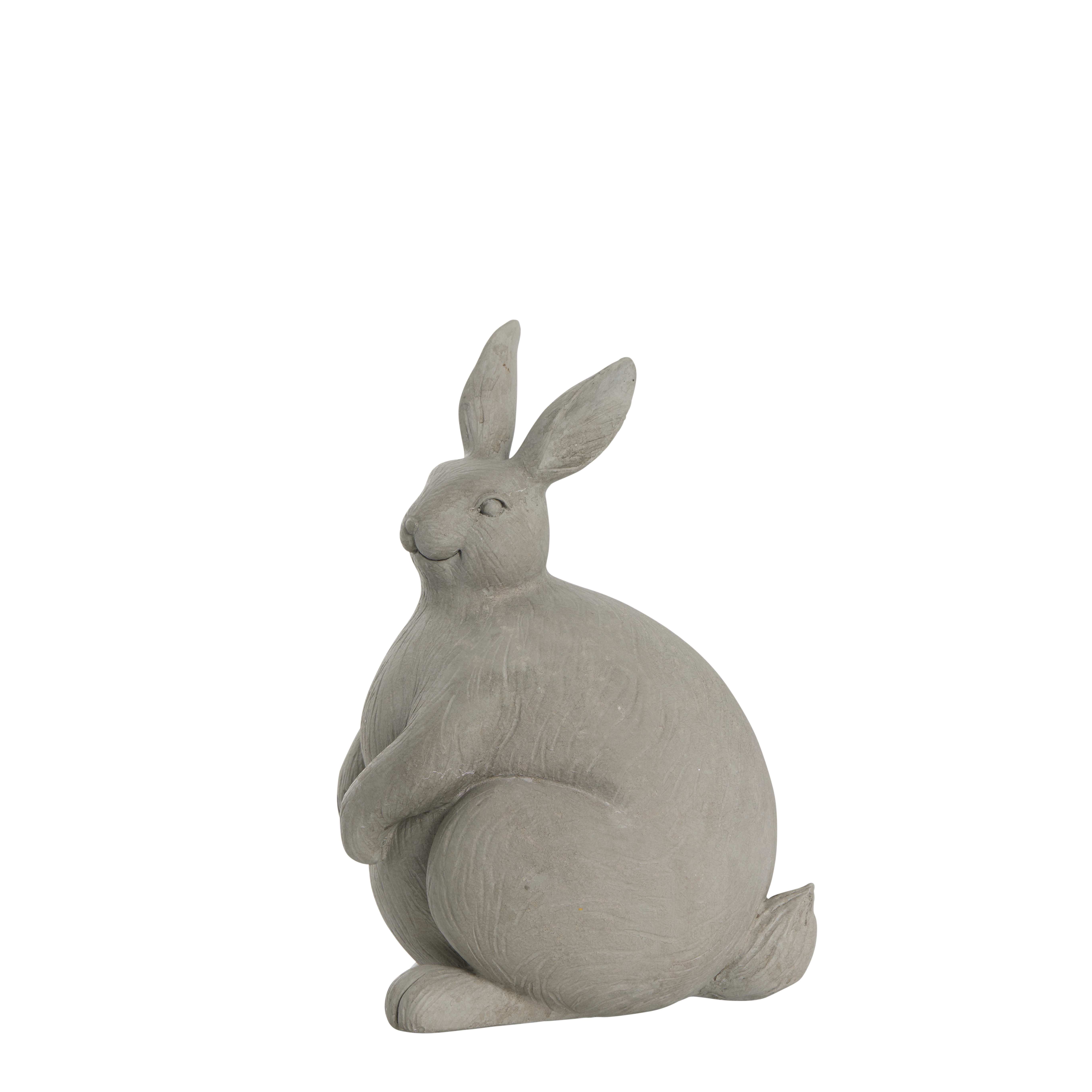 Lene Bjerre Semina Ostern Hase dick Polyresin grau 17,5x16,5x25,2 cm Seite