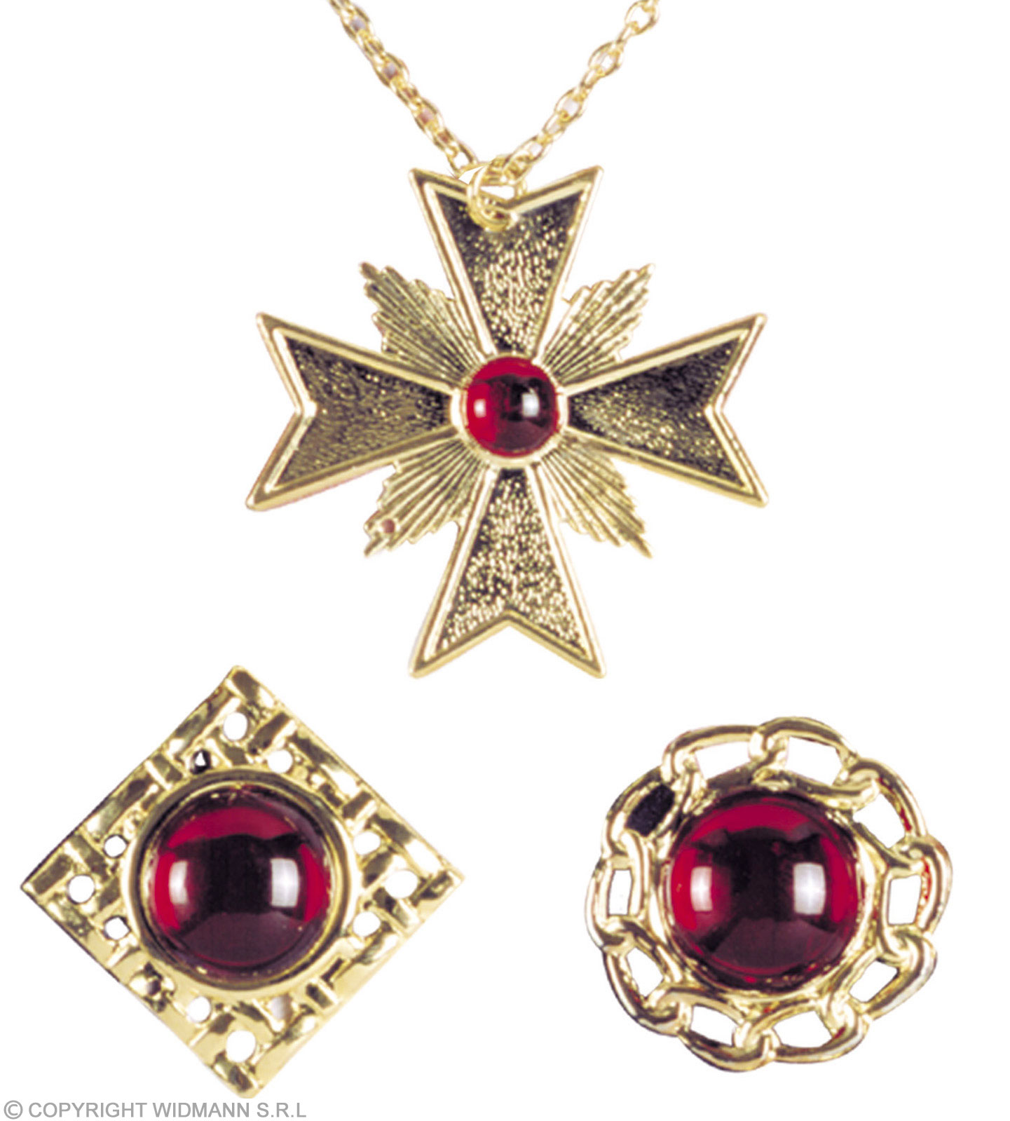 Dracula Set-  Kette mit Medaillon, 2 Ringe