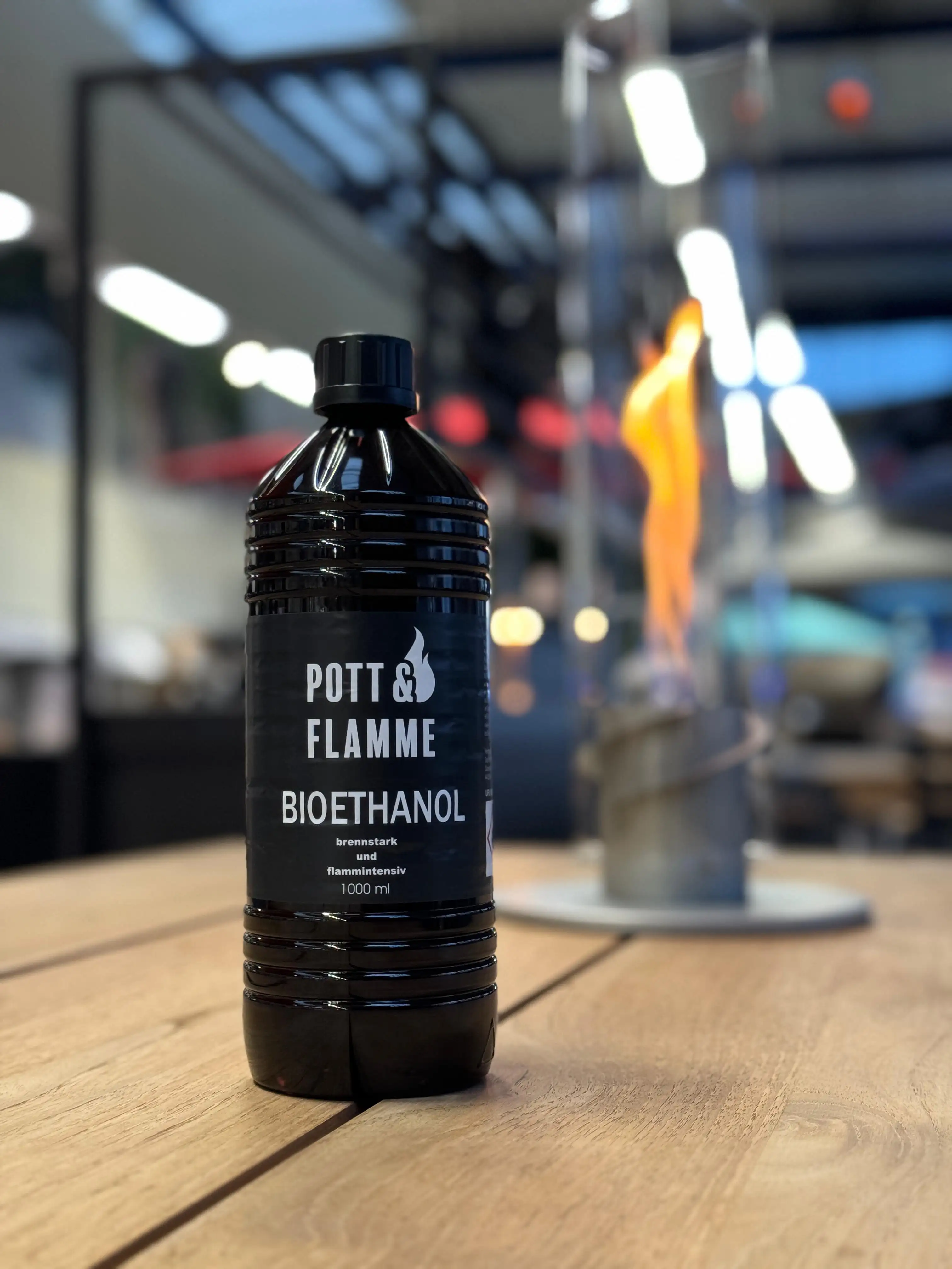 Pott und Flamme Bioethanol 1 Liter Rückseite Hoefats Spin