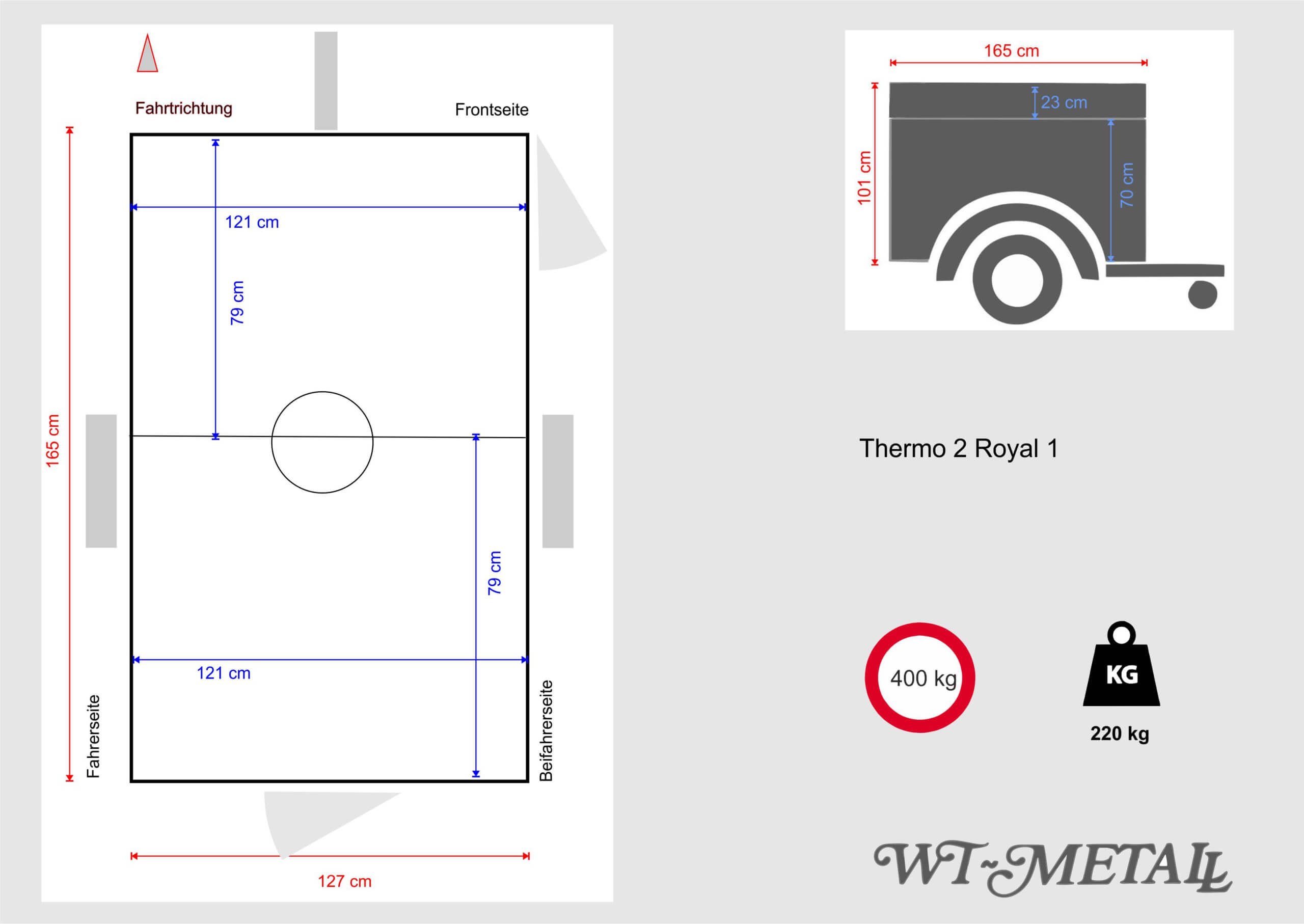 WT-Metall Hundeanhänger Thermo 2 Royal mit Staudach-2