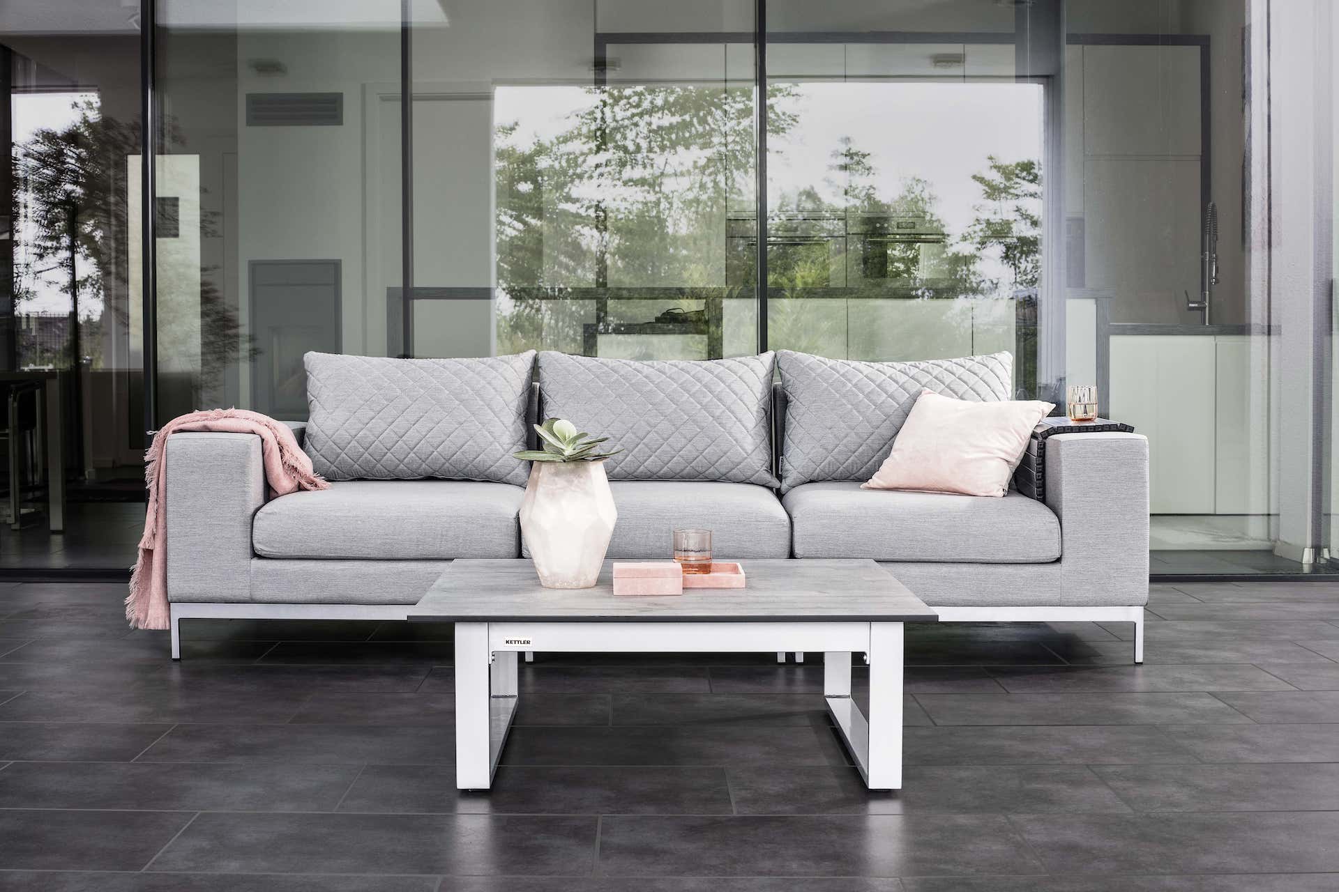 Kettler Ego Modular Lounge Endteil links, rechts, Mittelteil, mit Tisch