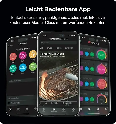 Leicht bedienbare App mit Voreinstellungen und einer leichten Überwachung der Temperatur