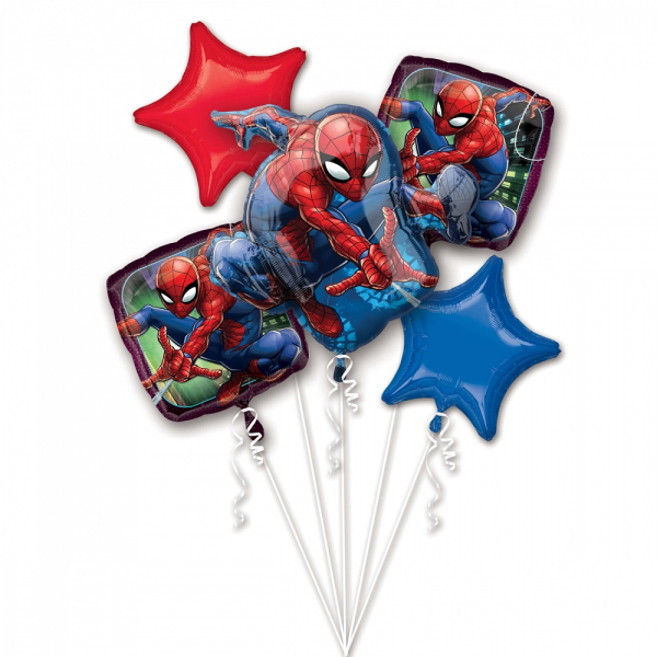 Folienballon: Spiderman Bouquet 5 Stck.