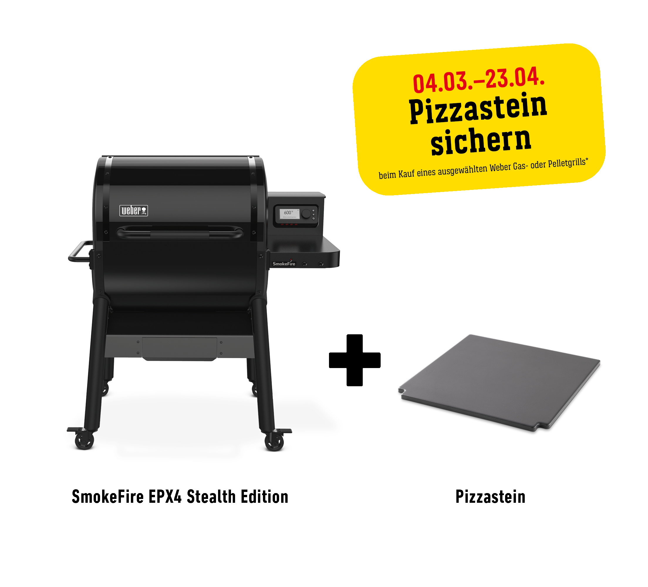 SmokeFire EPX4 Pelletgrill STEALTH Edition inkl. Pizzastein* - Weber
