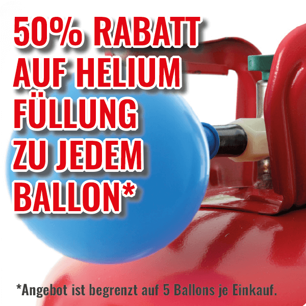 Frühlingswoche 50% Rabatt auf Heliumfüllungen