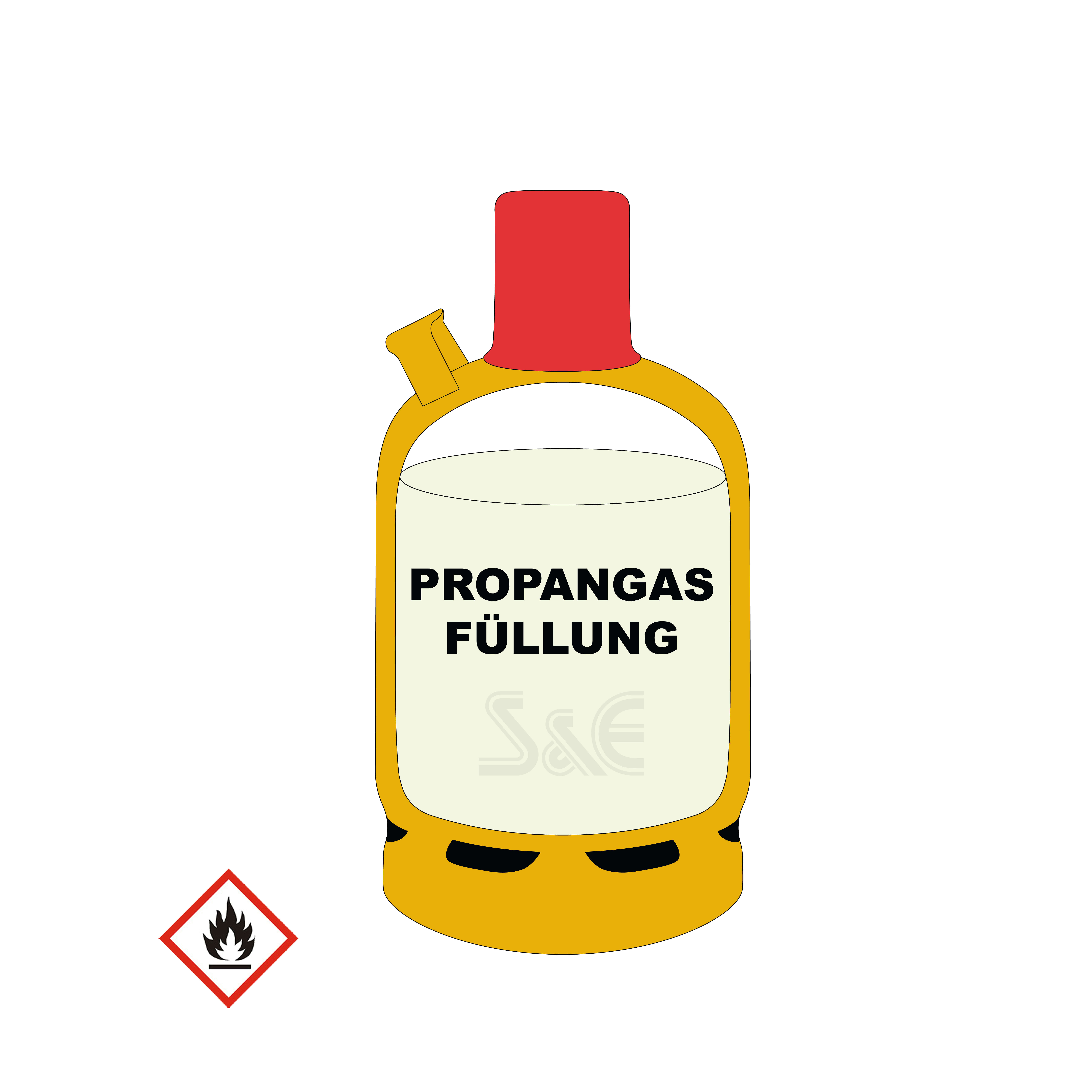Füllung 5 kg Propangas  für gelbe Nutzungsflasche