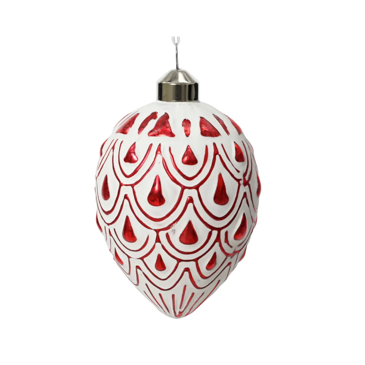 Weihnachtsbaum Deko zum Aufhängen weiß rot Muster