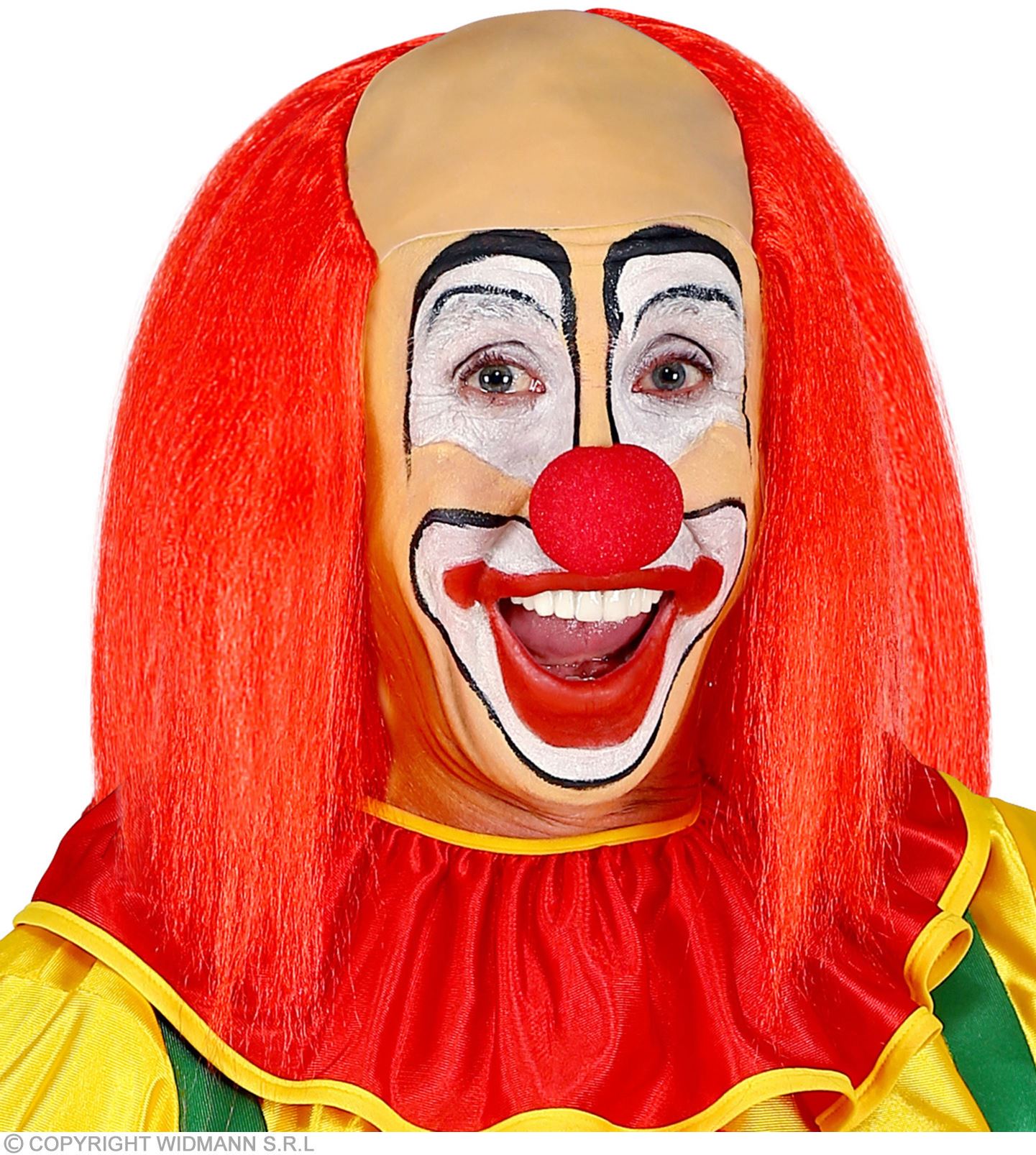 Clownglatze mit roten Haaren 