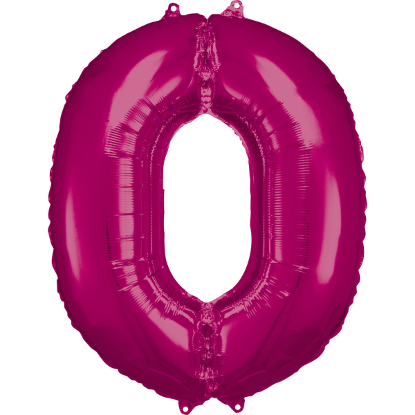 Folienballon: Zahl 0, Magenta 