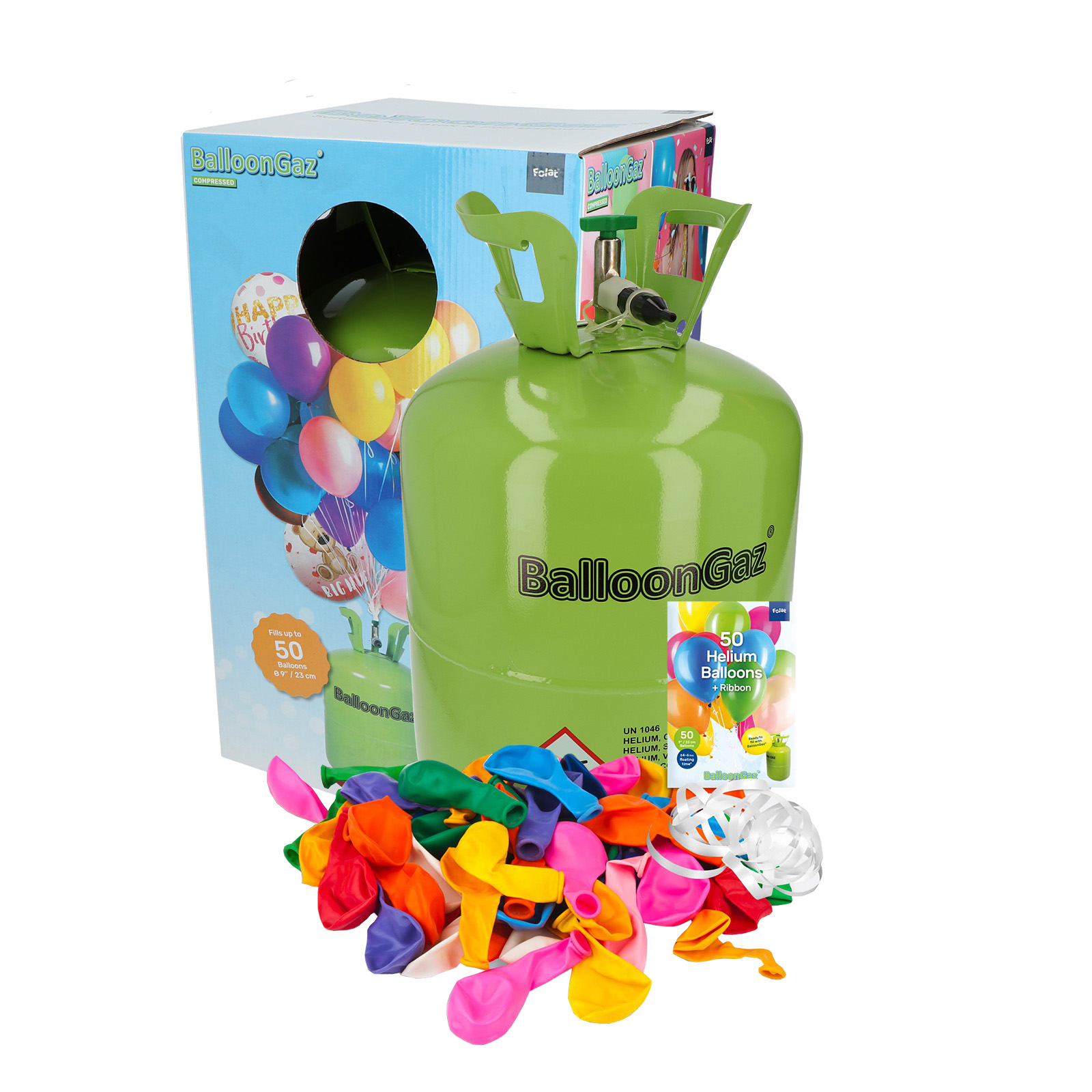 Ballongas Helium Einweg Flasche 50 Heliumflasche mit 50 Ballons Hochzeit