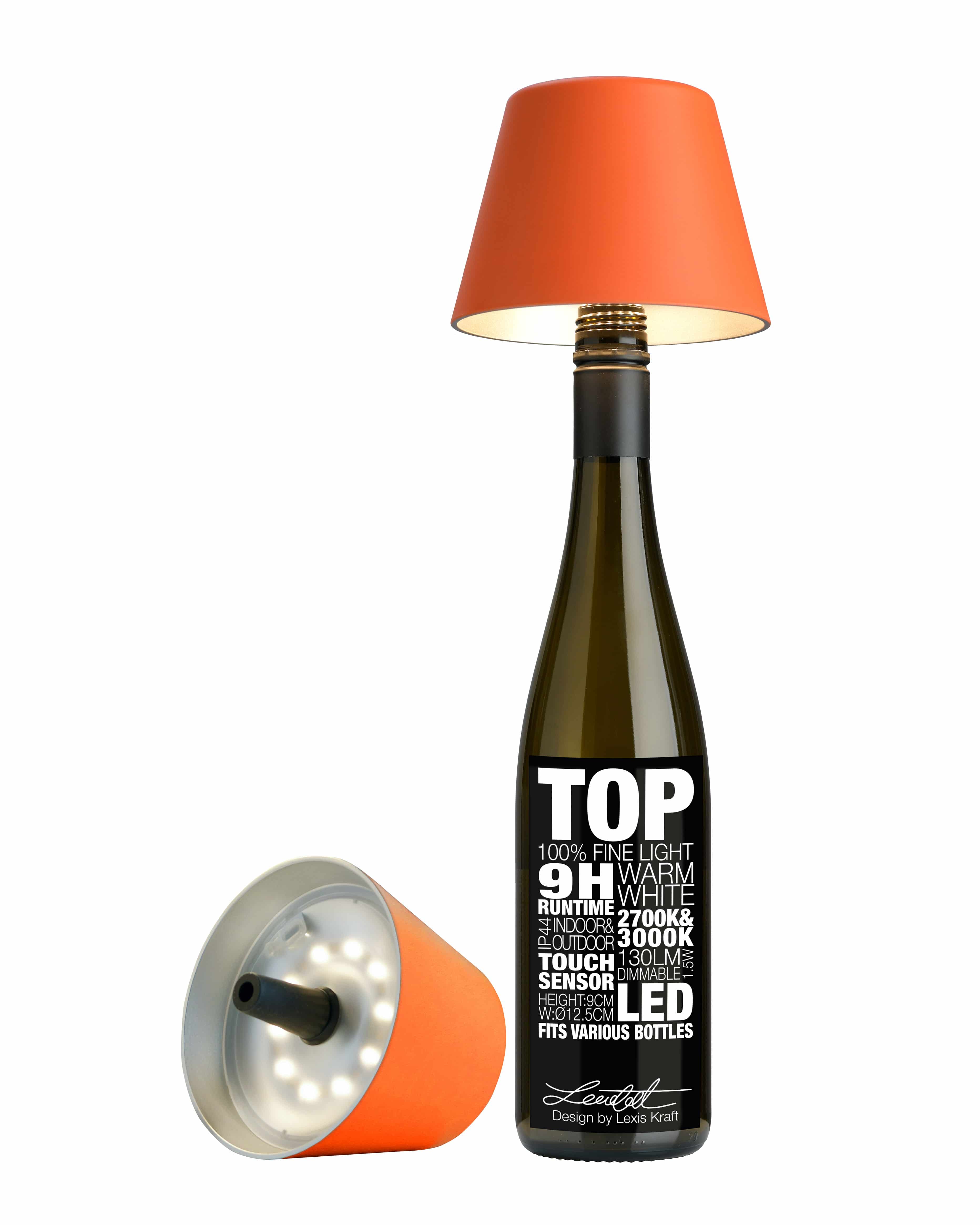 Sompex Dekoleuchte "TOP" LED-Akku Flaschenaufsatz  Orange