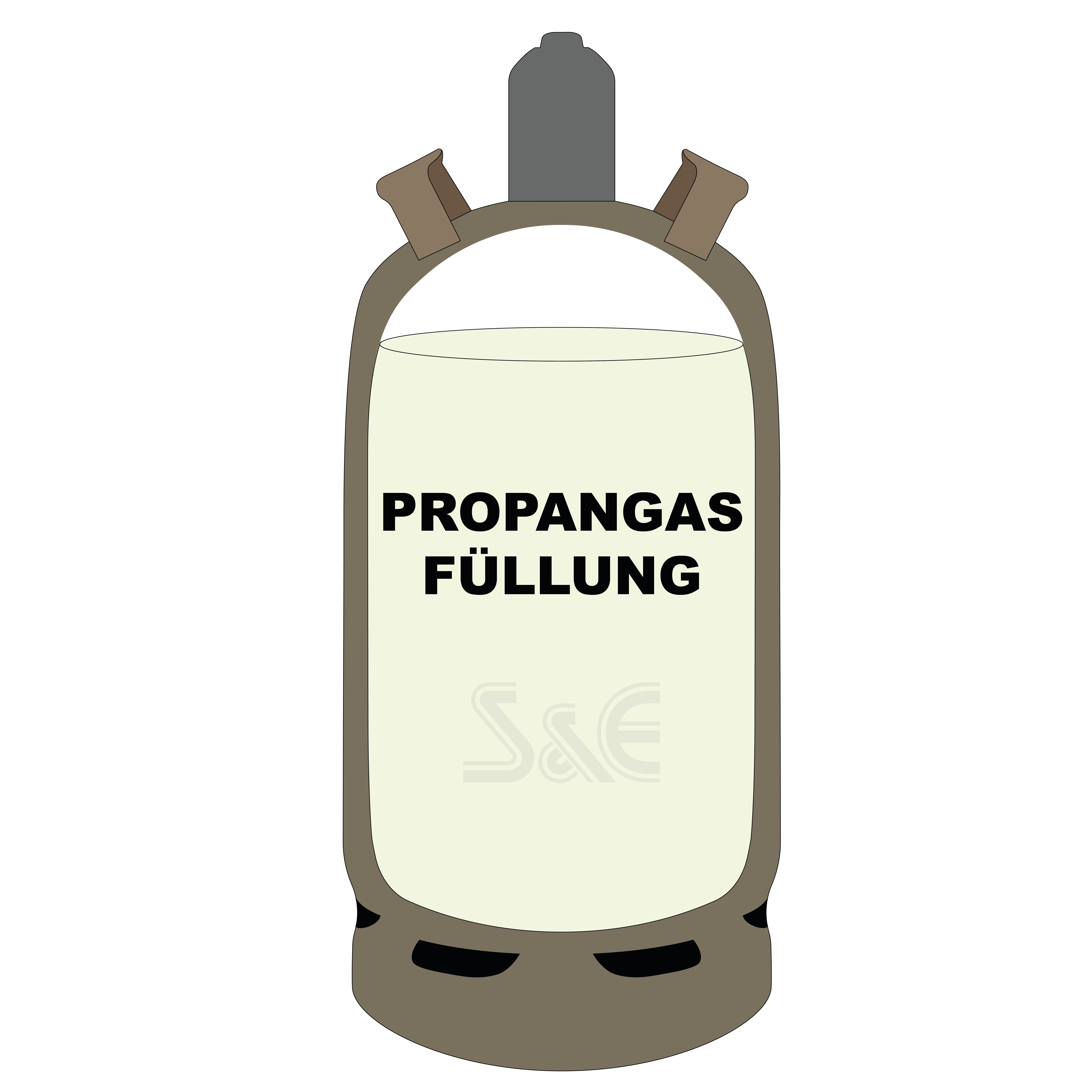 19 kg Propangas Füllung  für graue Nutzungsflasche