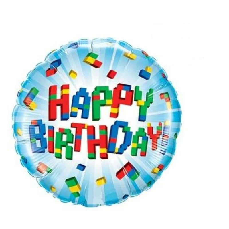 Folienballon: Happy Birthday Lego Blocks Gr.: 45 cm 