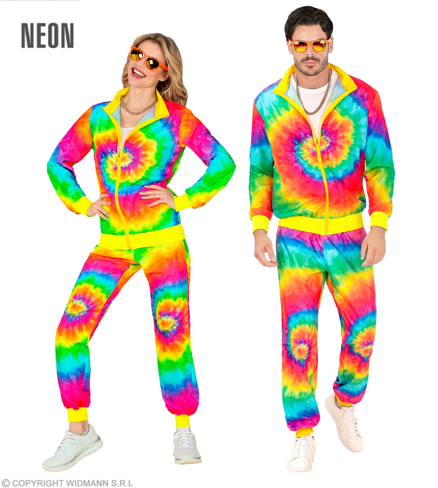 Neon Tie Dye Hippie Jogging Anzug