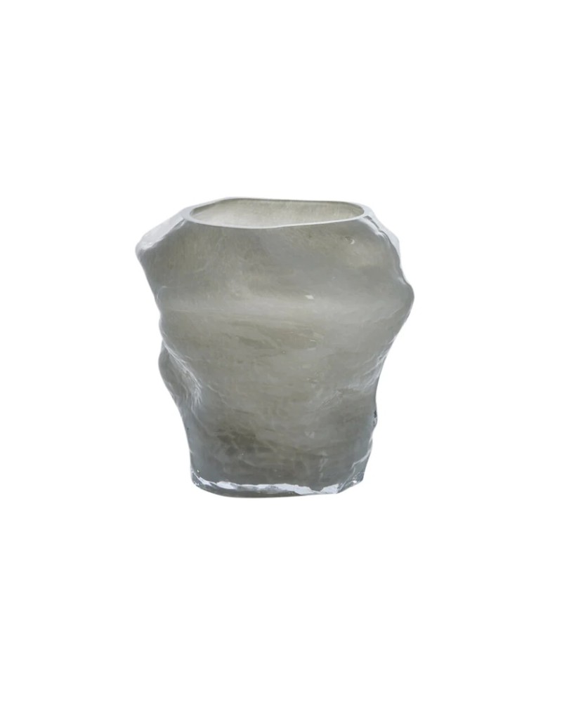 Lene Bjerre Marinella Vase Glas silber weiß 20x18x19,5 cm 