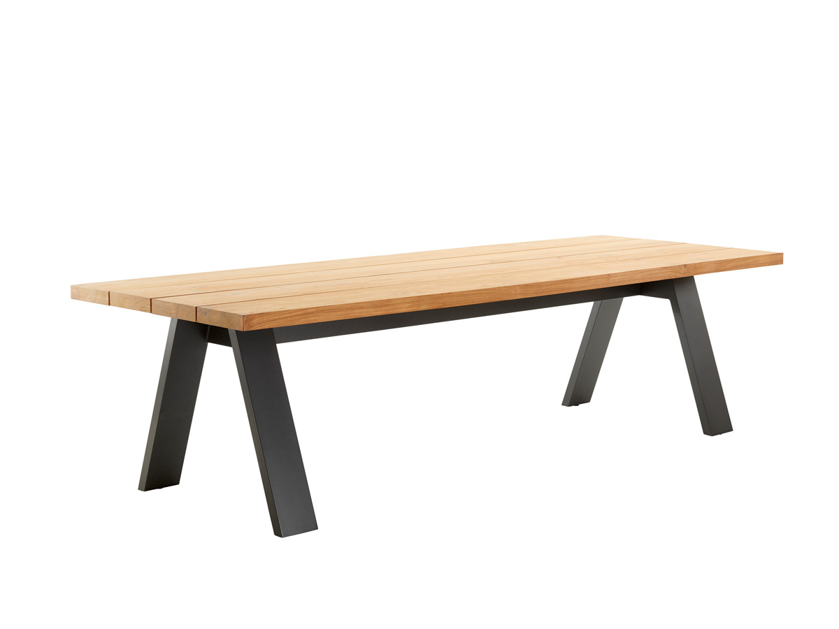 Solpuri Timber Dining Tisch 280 x100 cm  Alu anthrazit | Teak
