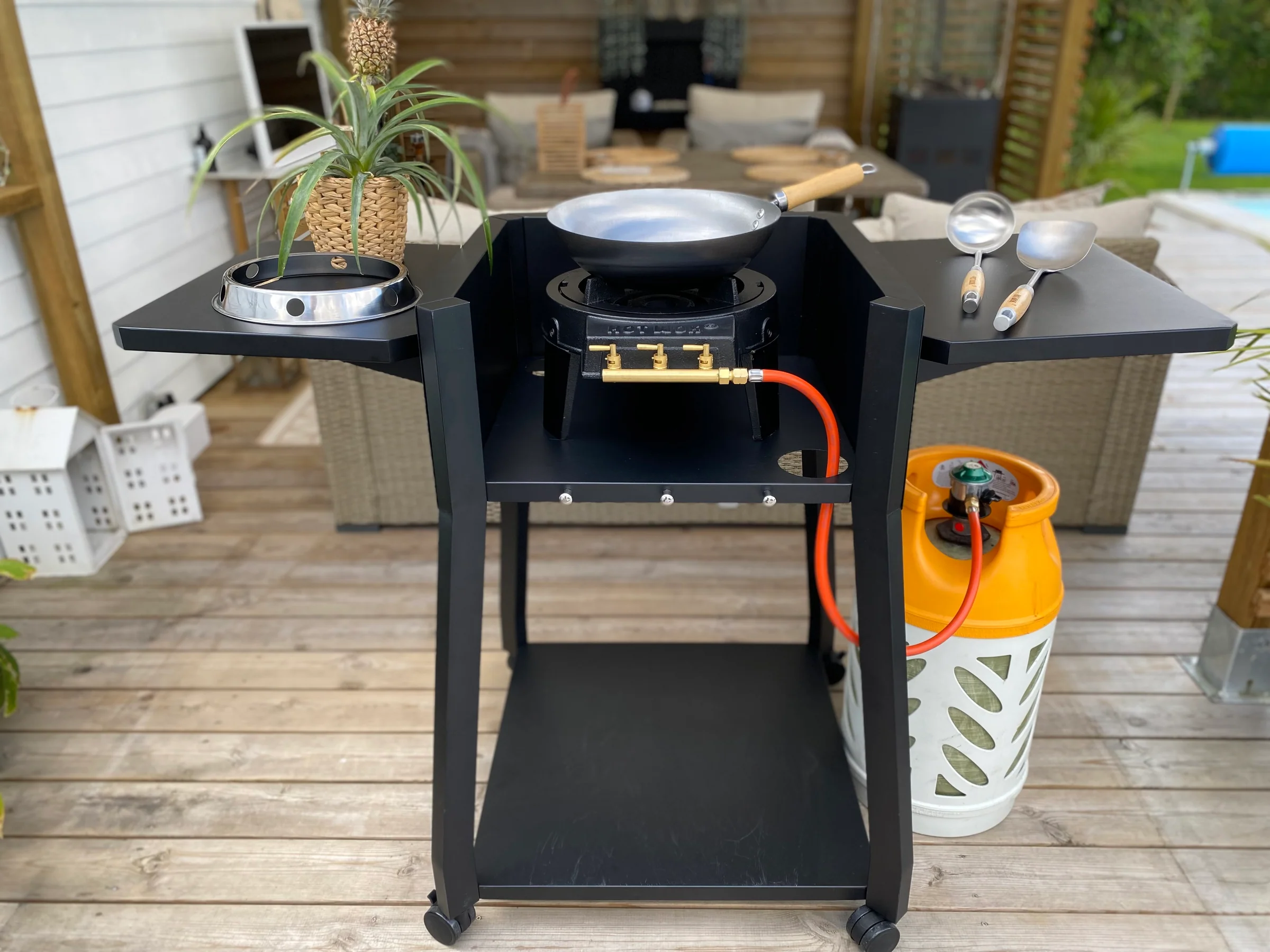 Hot Wok Comfort Tisch fuer Wok Brenner Dutch Oven Feuertopf