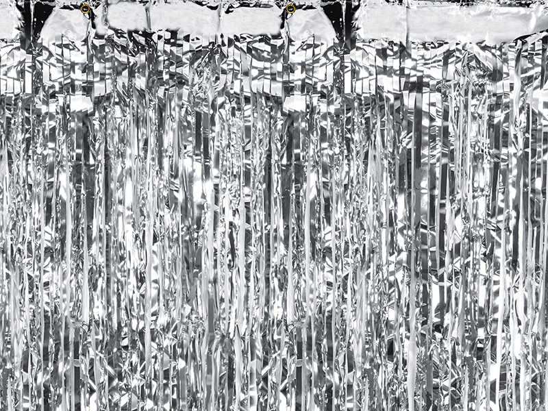Glittervorhang, Silber   Größe: 2,5 m