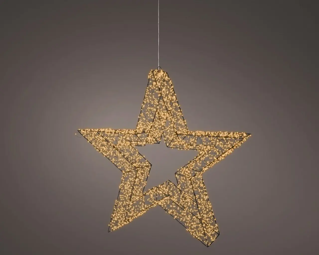 Kaemingk Weihnachtsstern LED beleuchtet Metall Schwarz 78 cm