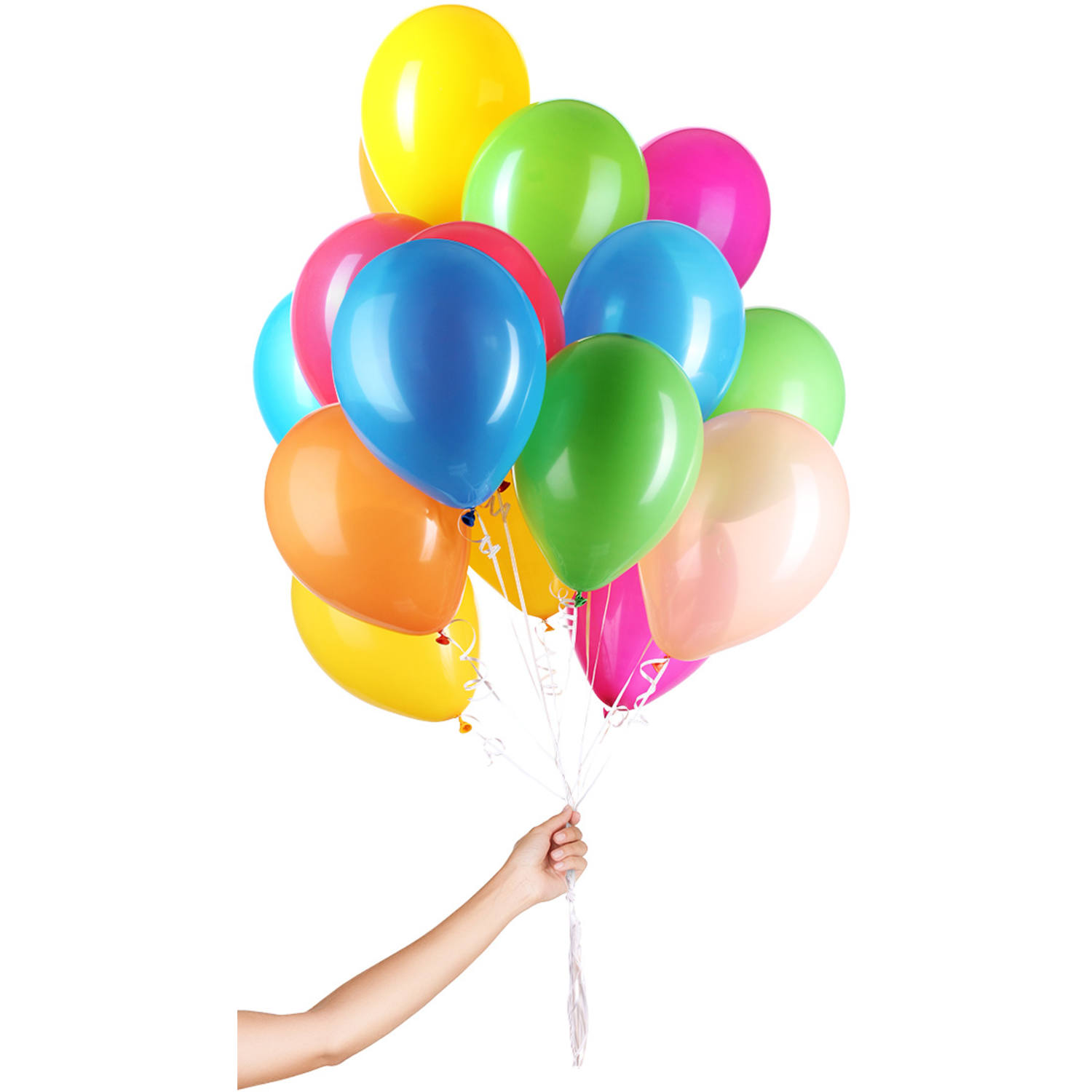 Luftballon 23cm / 50 Stk., bunt gemischt  inkl. Befestigungsband