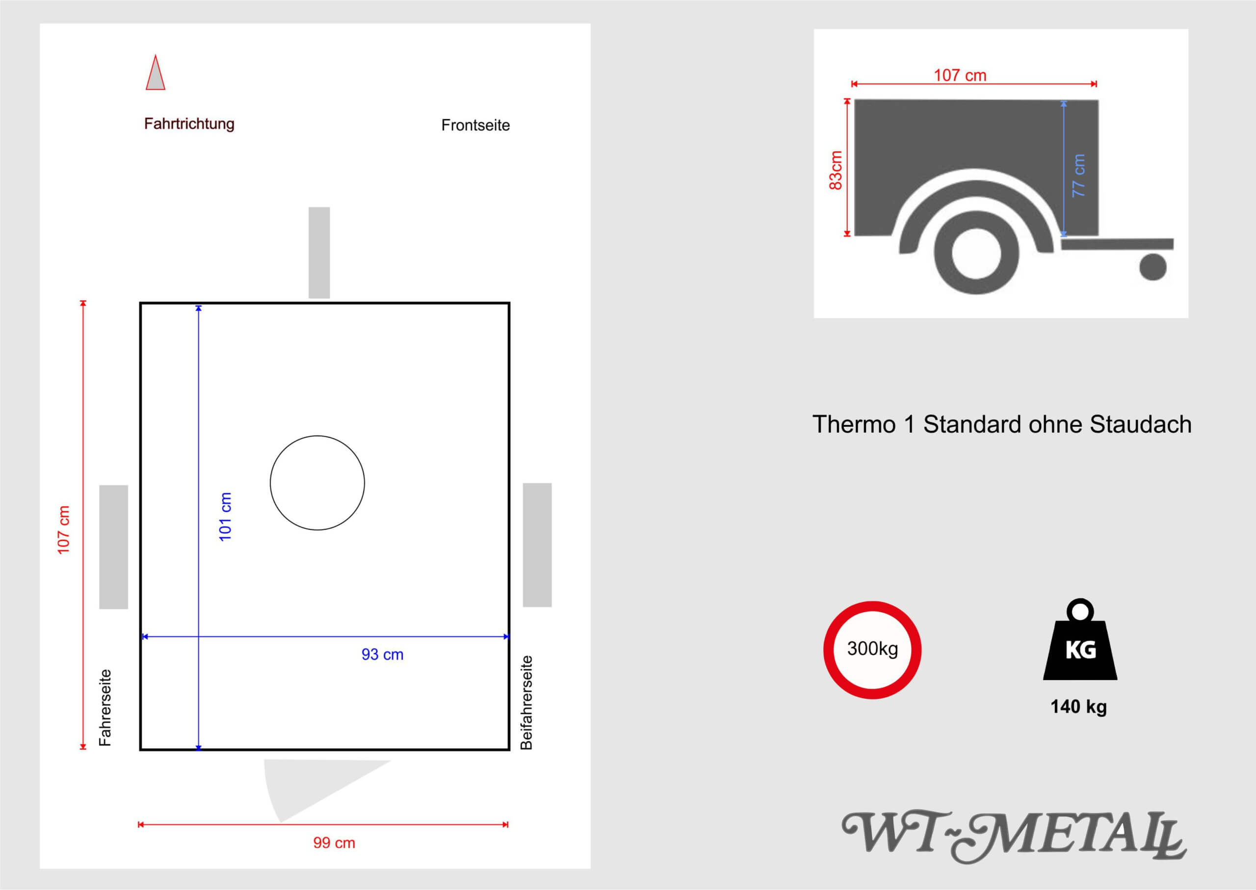 WT Metall Hundeanhänger Thermo 1 Standard ohne Staudach-2