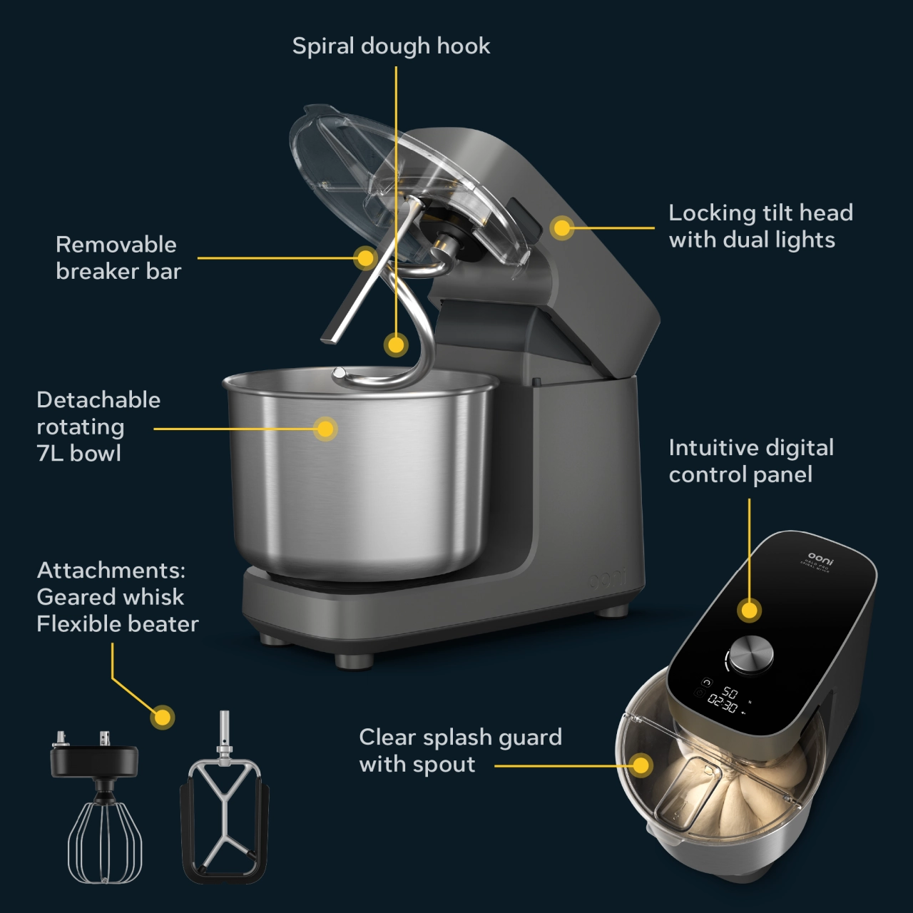 Ooni Halo Pro Teigknetmaschine | Spiralkneter Erklärung Ooni Halo Pro Teigknetmaschine | Spiralkneter Erklärung
