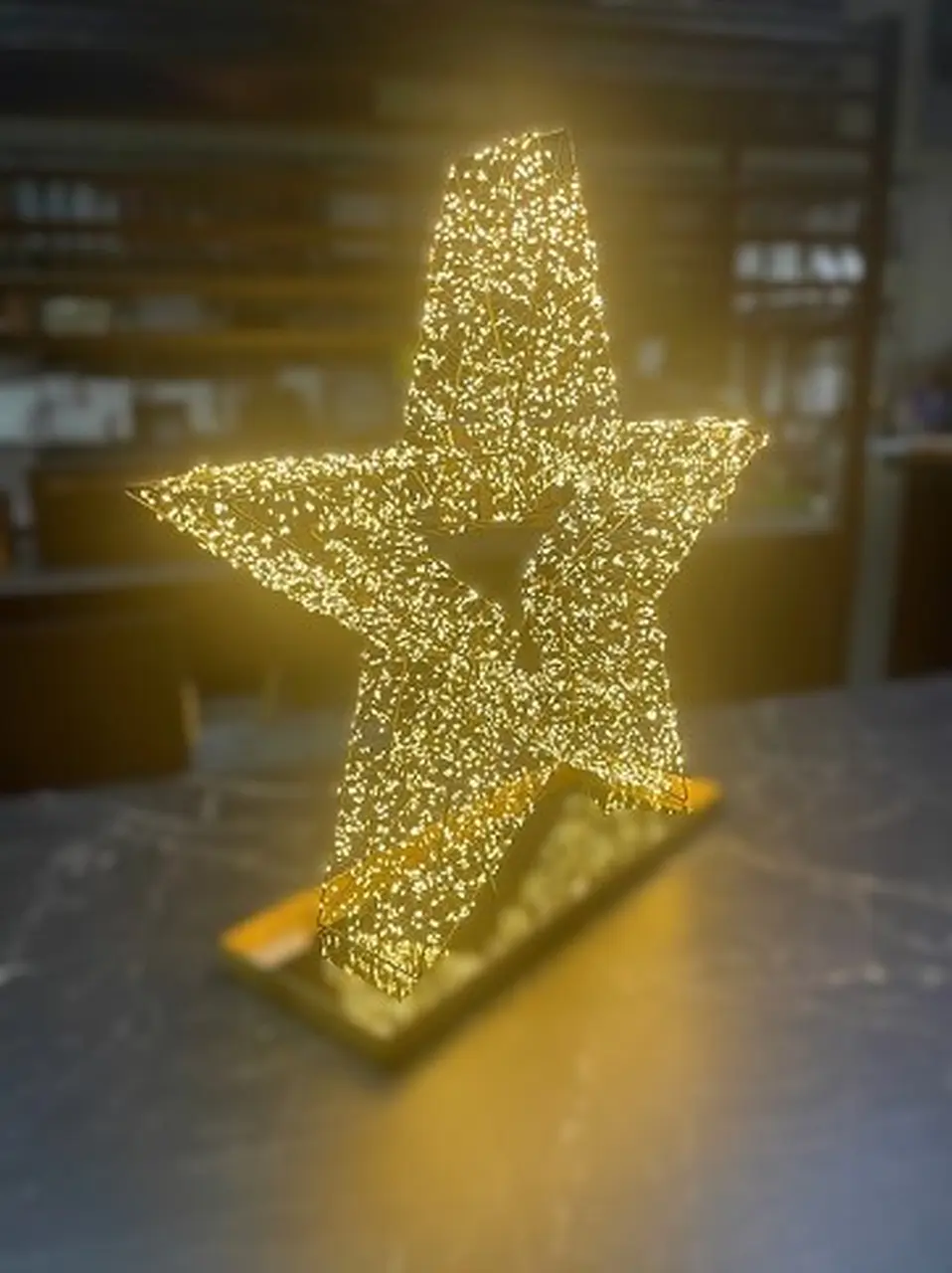 Kaemingk Weihnachtsstern beleuchtet Schwarzer Rahmen 5000 LED Ø 78 cm