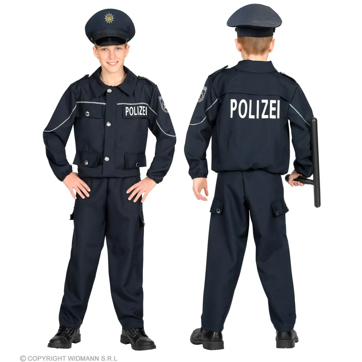 Deutscher Polizist Kostüm für Kinder – Oberteil, Hose & Mütze