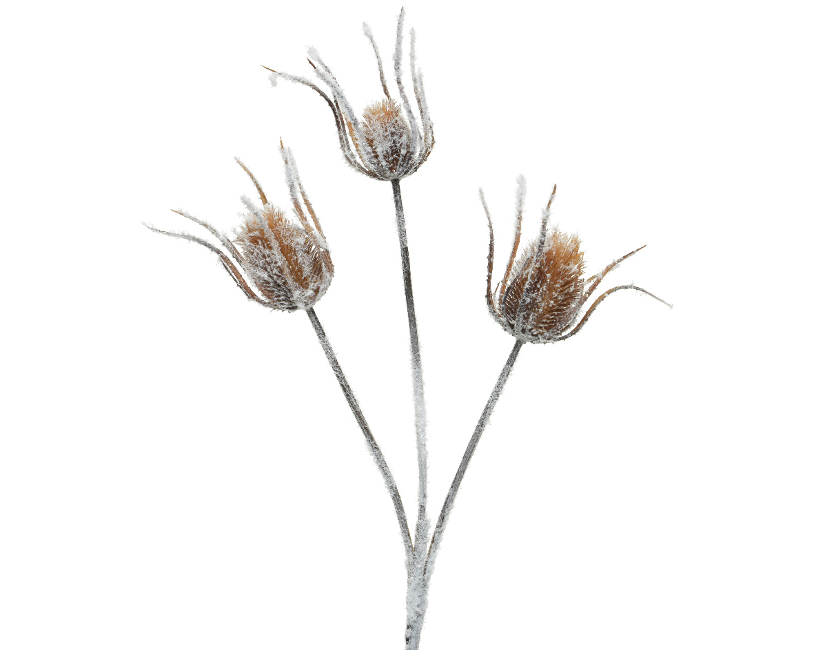 Dekostecker Blumen mit Schnee 38 x 8 x 88 cm  
