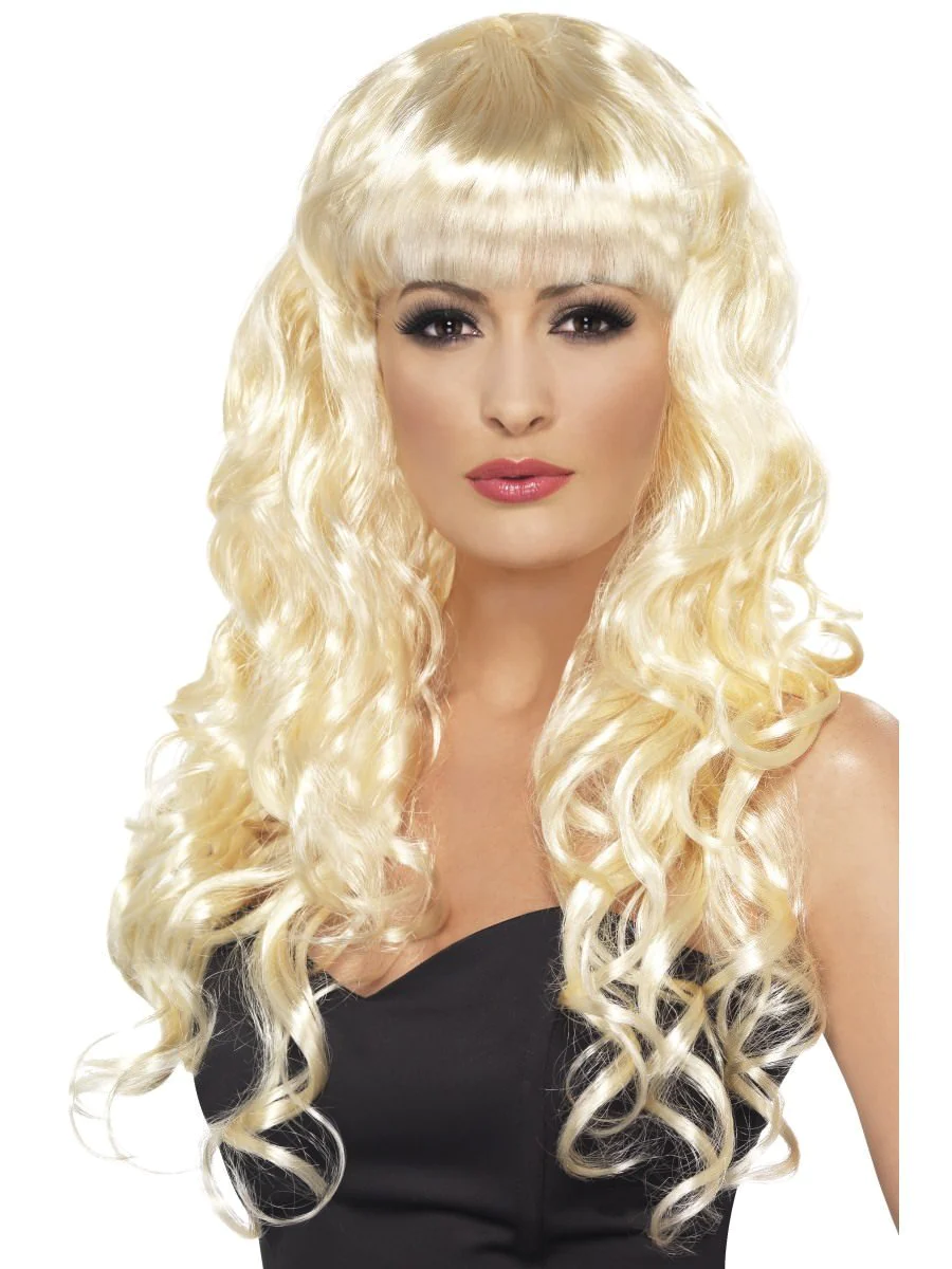 Accessoires: Perücke Sirene Farbe : blond , lang,lockig