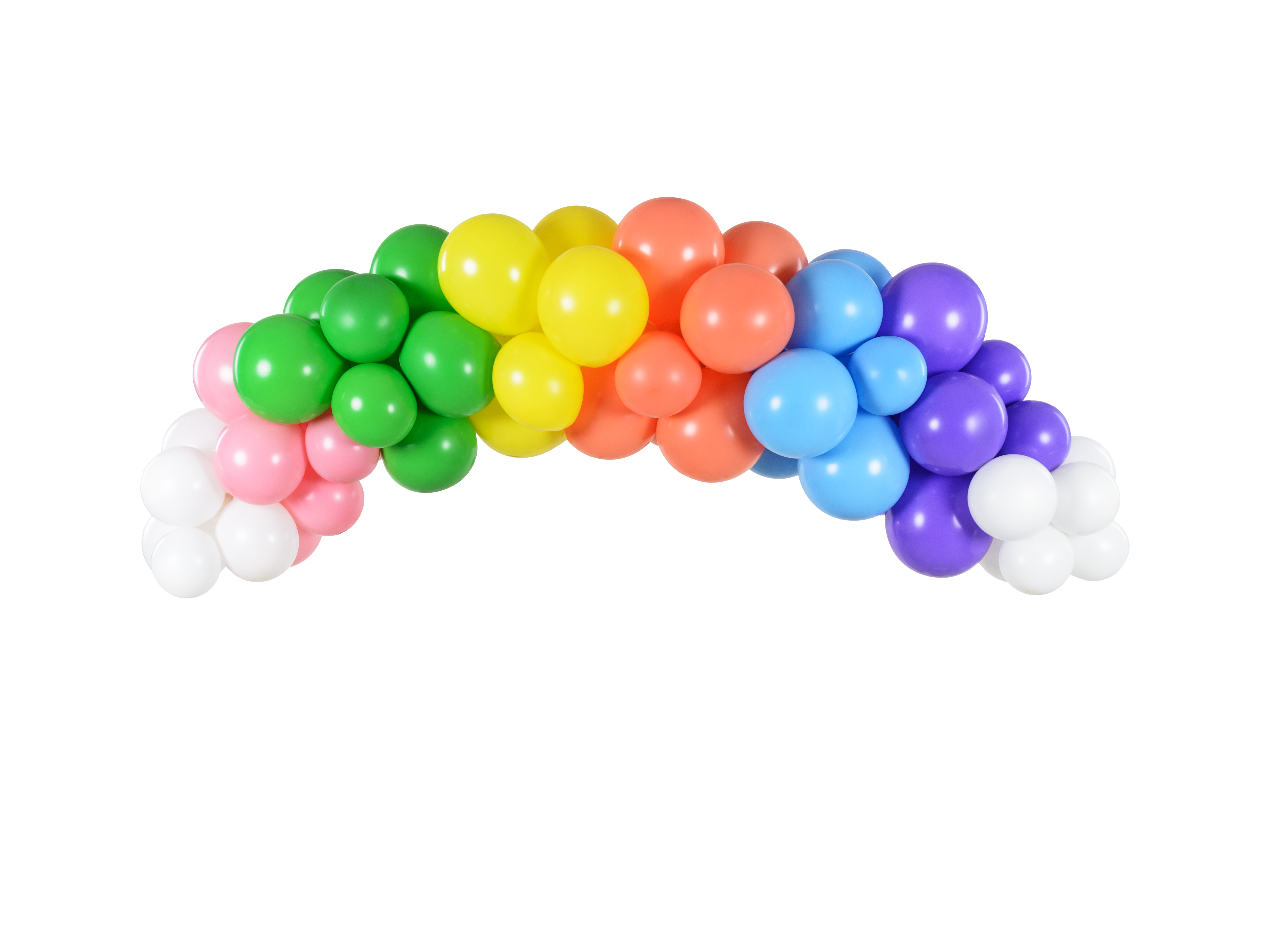Girlande: Ballons Regenbogen  / 1Pak. 60 Stk. 