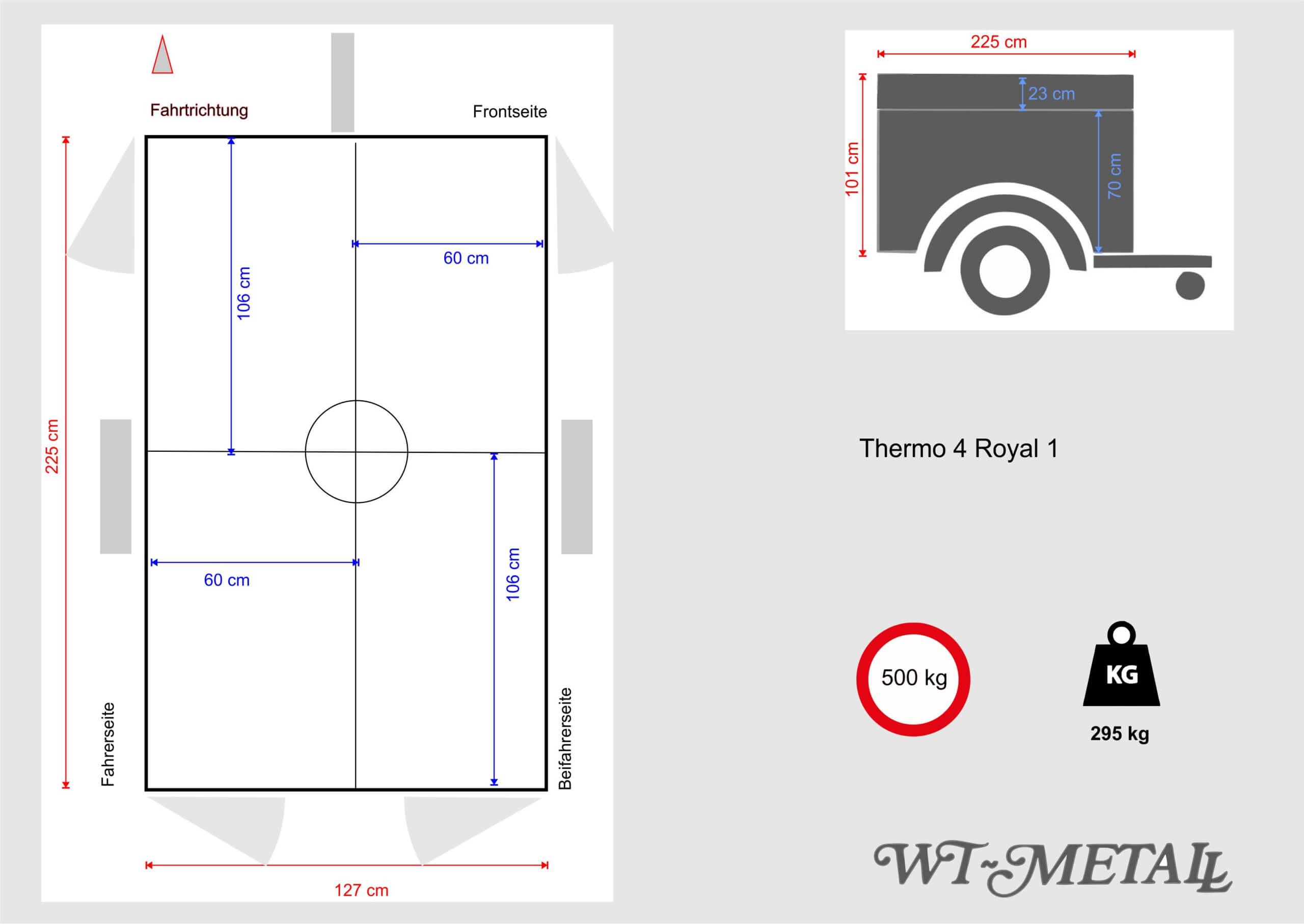 WT-Metall Hundeanhänger Thermo 4 Royal mit Staudach-2