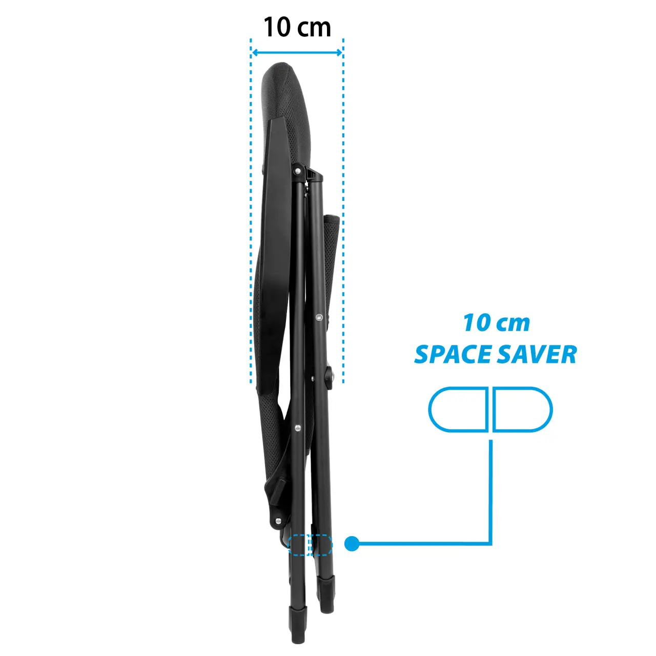 Brunner Campingstuhl Schwarz Detailbild zusammengeklappt