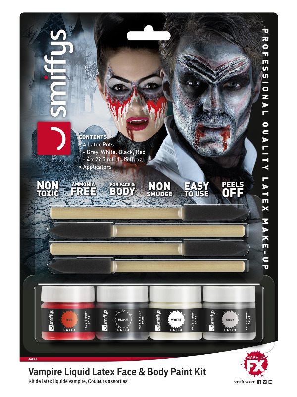 Vampir Make-Up Set mit Flüßiglatex 
