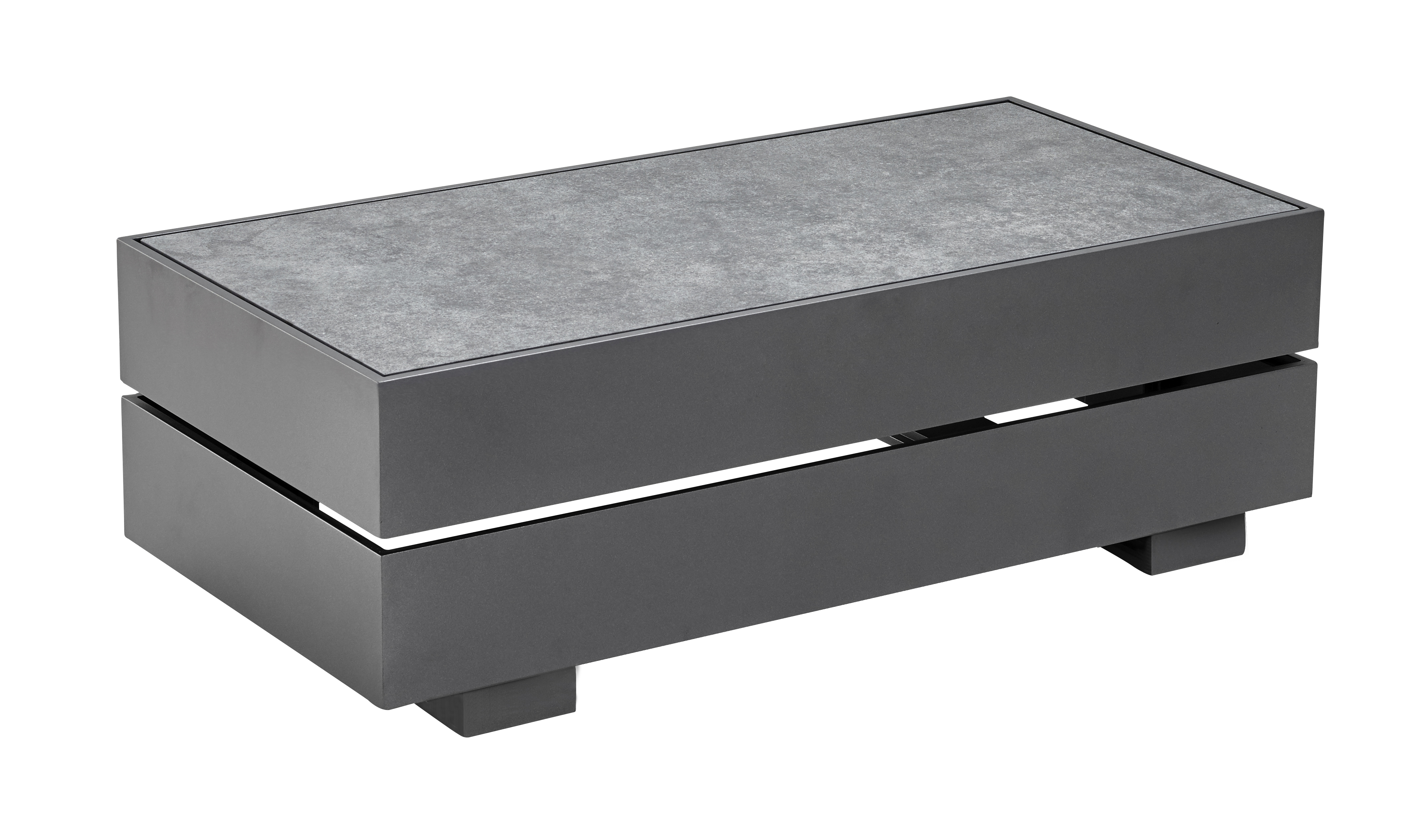 Solpuri BOXX Tisch-Modul XS  Alu anthrazit | Keramik Standard brick grey