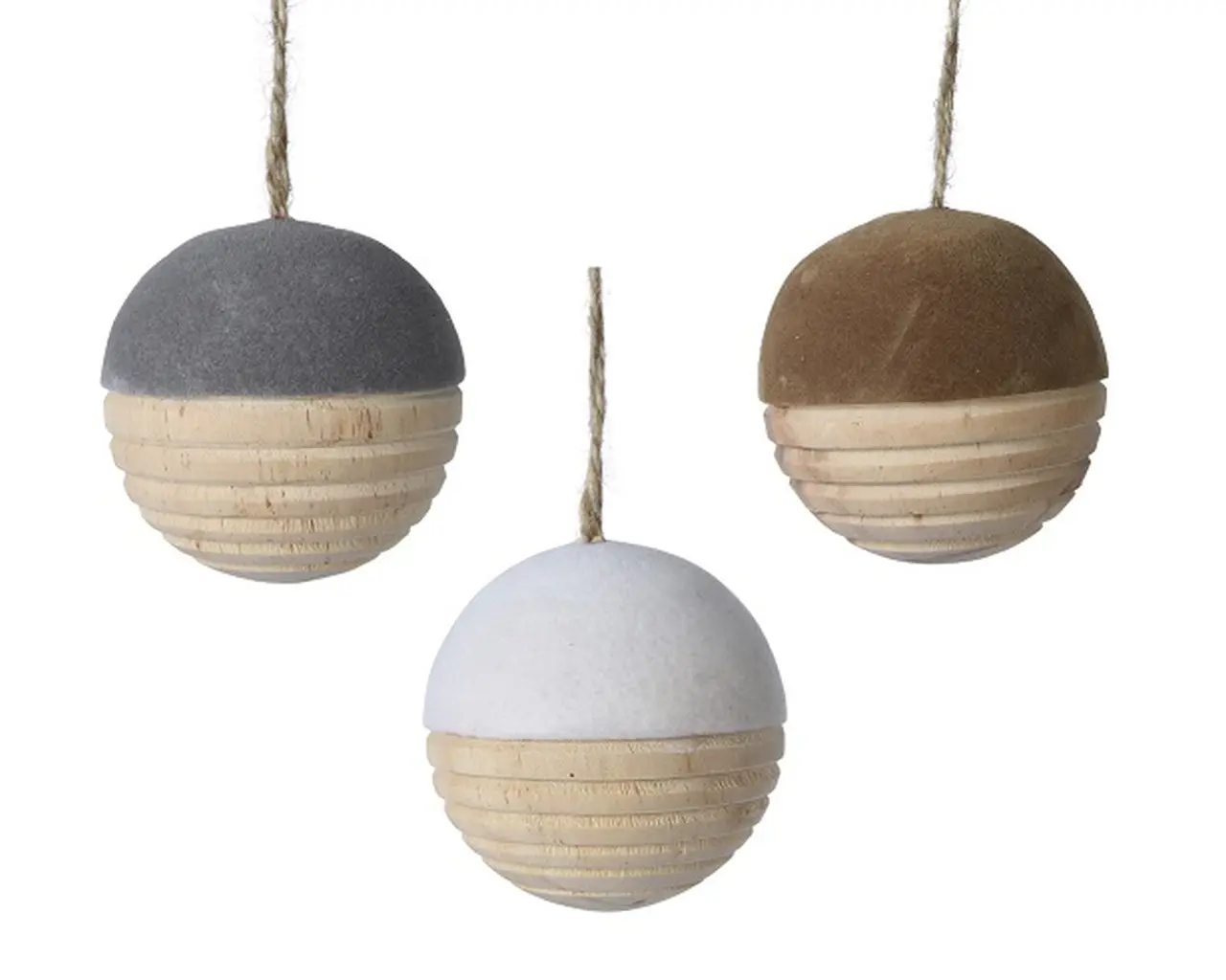 Kaemingk Weihnachtsbaumfigur in weiß braun und beíge 3 ausführungen Kugel