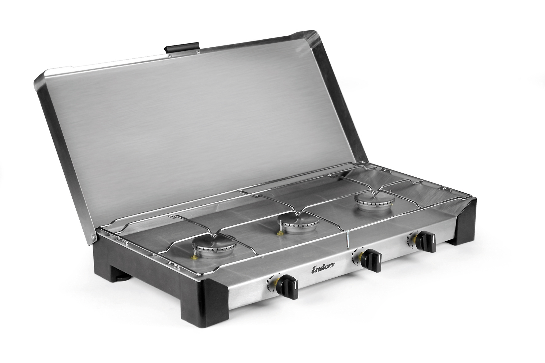 Enders - Campingkocher Brisbane 3 Z 50mbar  inkl. Schlauch, Druckminderer, 11kg grau Voll