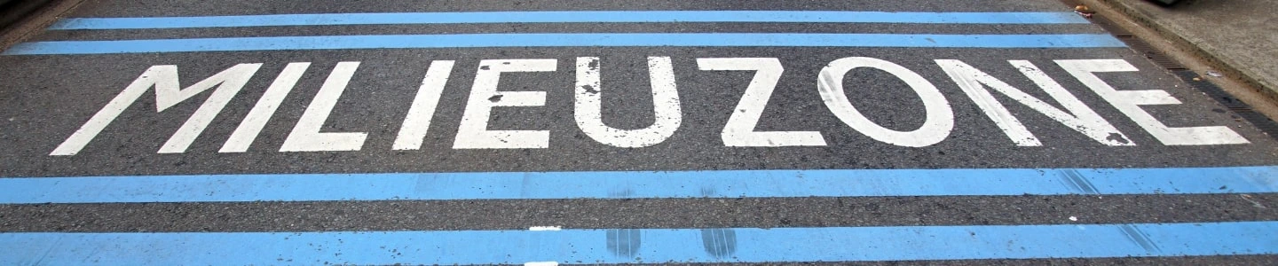 Umweltzonenbezeichnung auf einer Straße in den Niederlanden