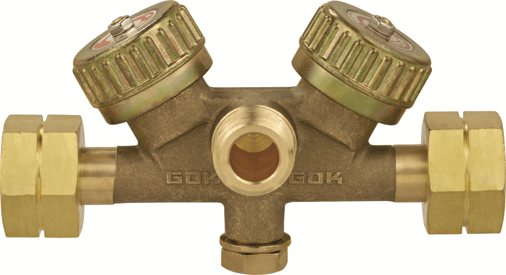 GOK Absperrventil Gas Doppel-Absperrblock, GF x AG GF x GF