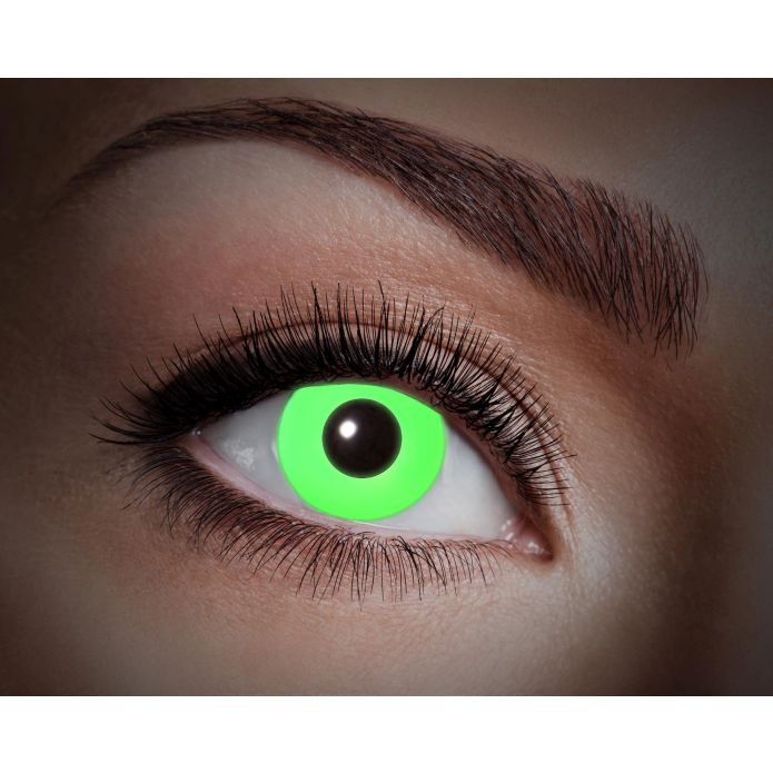 Kontaktlinse: UV Flash Green pro Paar – 1 Monatslinsen, UV-leuchtend