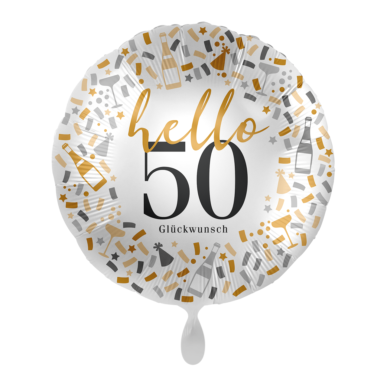 Folienballon: Hello 50 Glückwünsche Größe: 43 cm