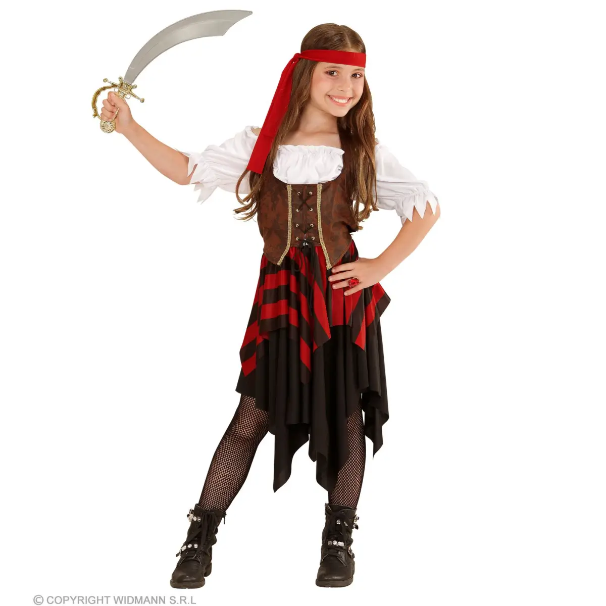 Piratin Kostüm für Kinder – Kleid, Korsett & Kopfband